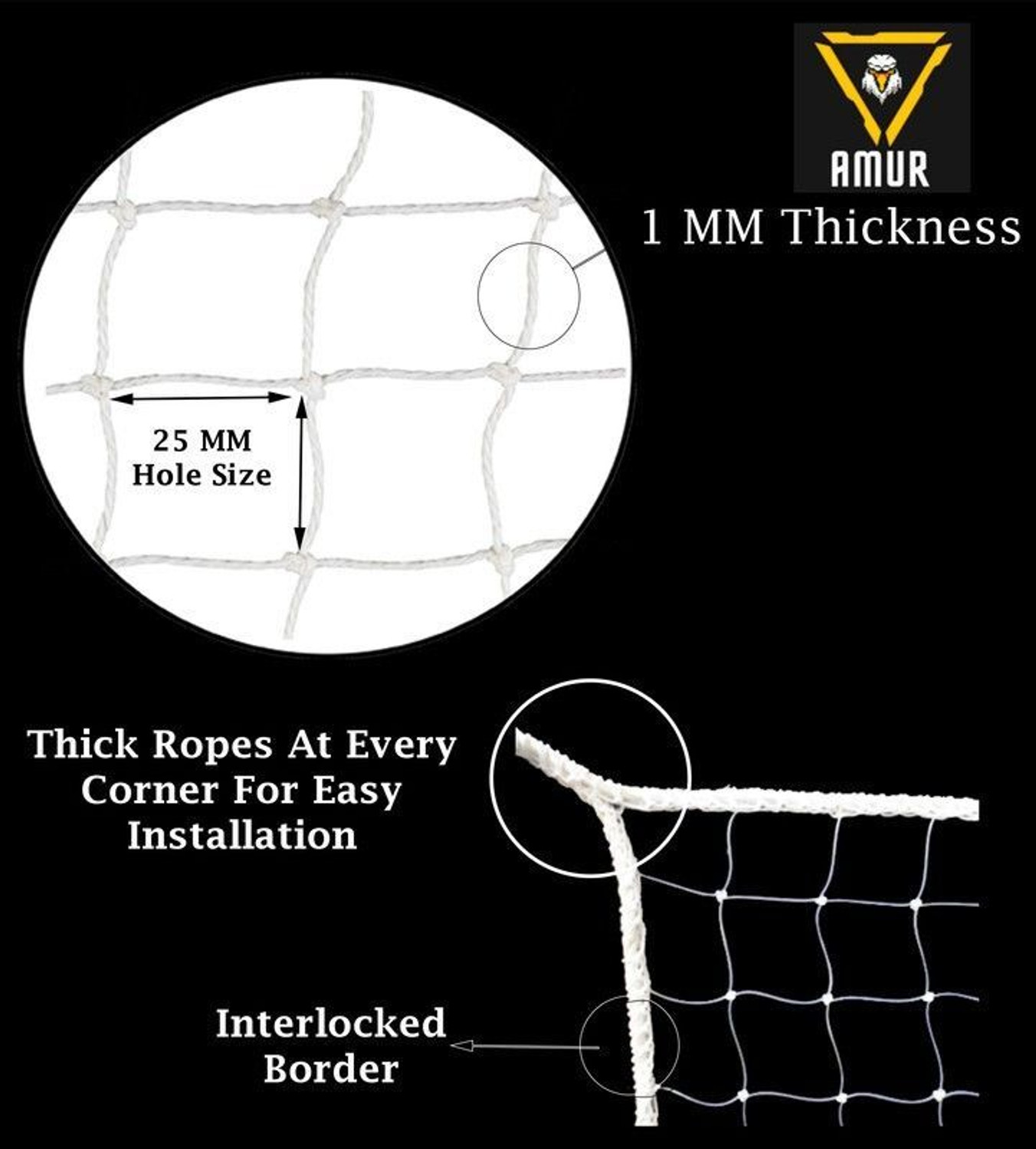 Image of Amur Anti Bird Net / Garden Net8Ft. x 15Ft. (120 SQ.Ft.) HDPE Nylon ( White Colour ) Hiking Net