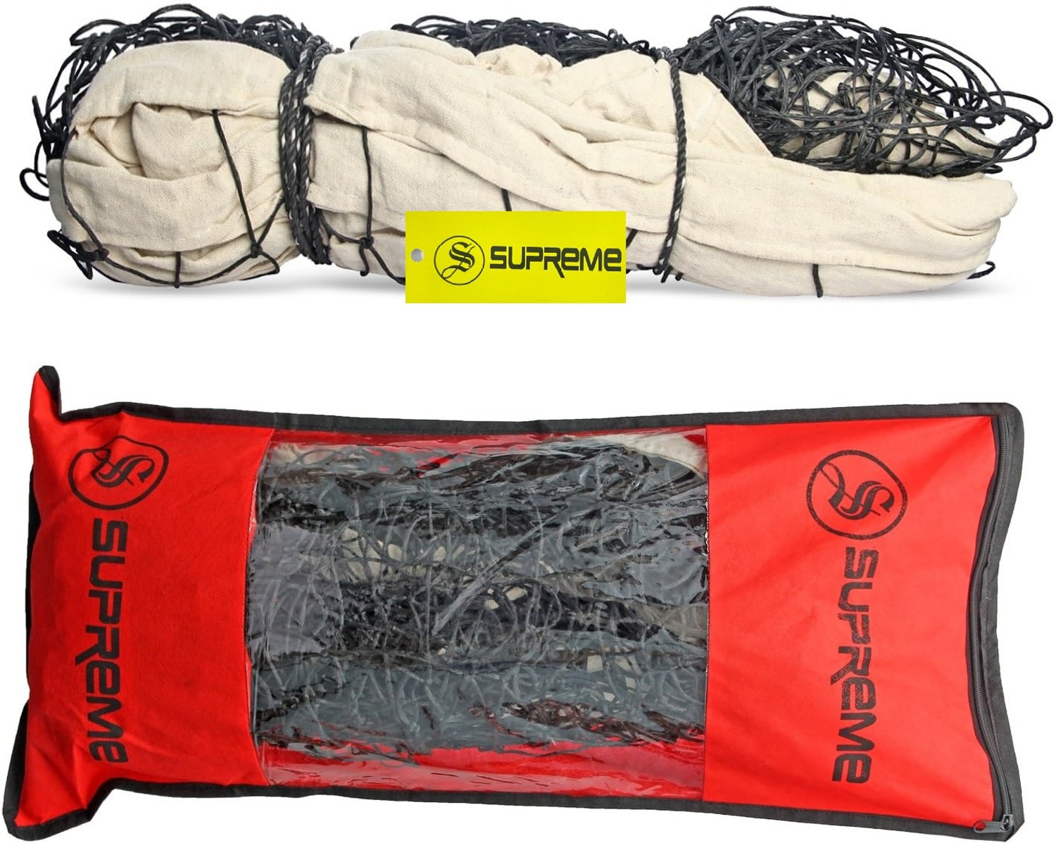 Image of Supreme Volleyball Net Classic (4 Side Canvas) Heavy Duty (Pack Of 1) Volleyball Net