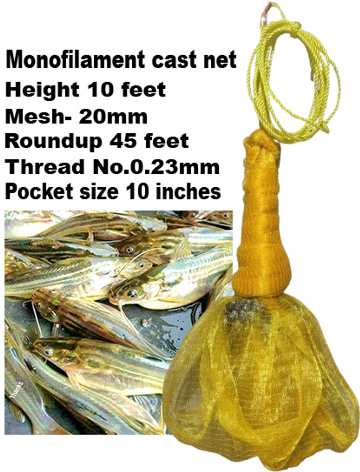 Barsha Fishing Nets 20mm mono cast net Fishing Net