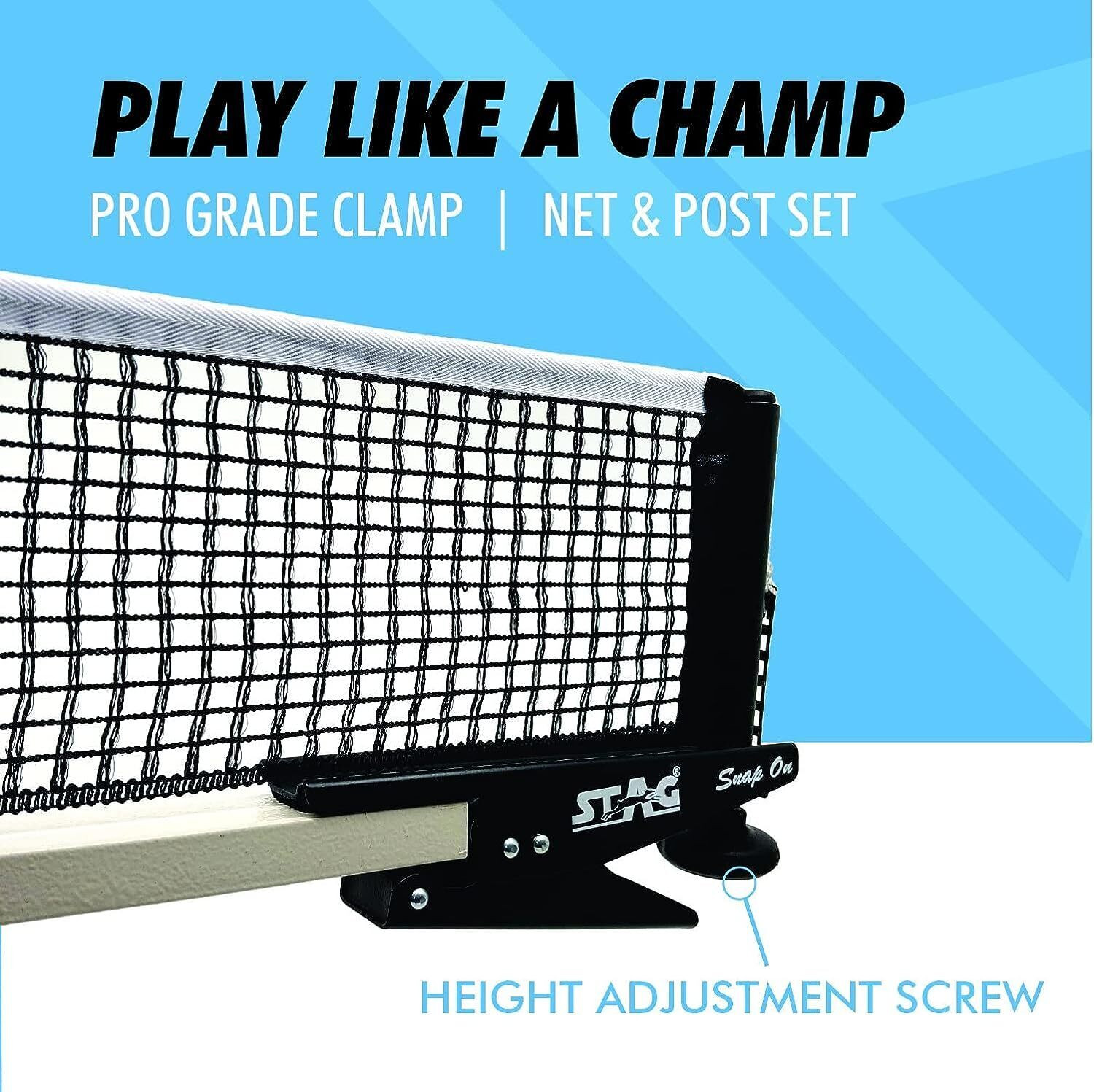 Image of Stag iconic Premium TT Table Snap on Net and Post Set Table Tennis Net