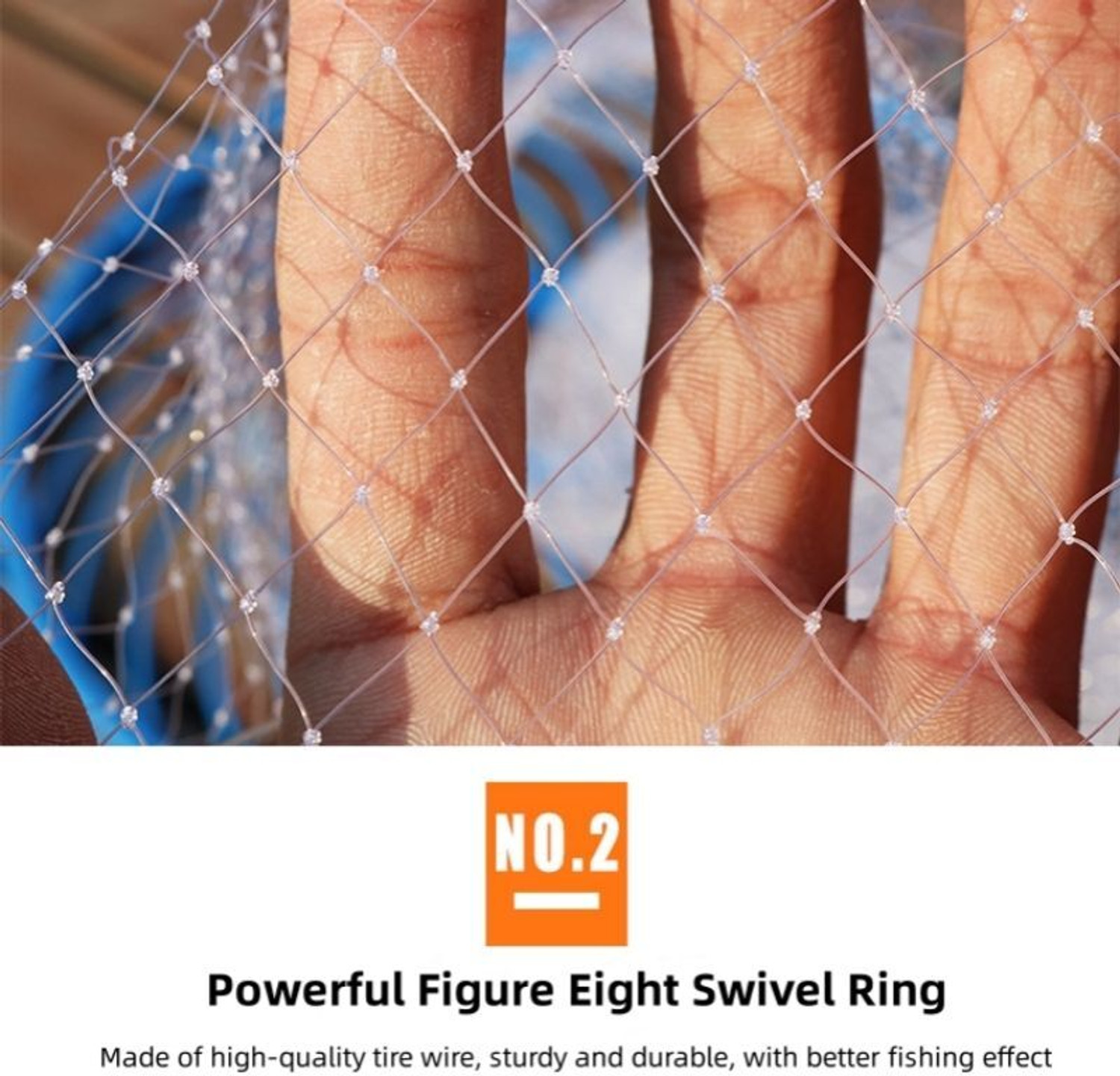 Image of NETKING 8Ft American Cast Net | 25mm 0.23 Mono | 2.5Kg Sinker Fishing Net (Multicolor)