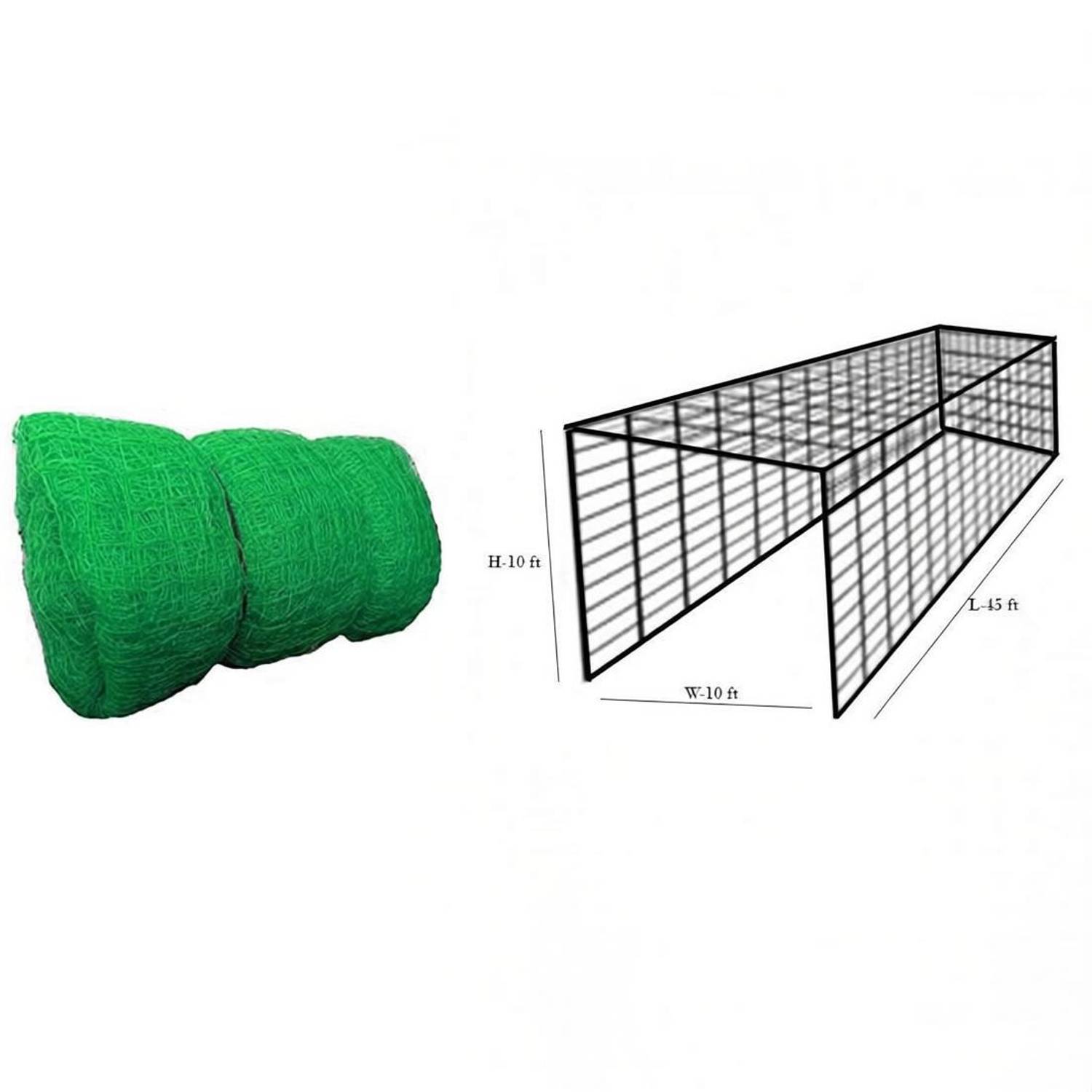 Acronet 3 Side Interlocked Cricket NET with ROOF for Practice (100 x10 ft) Cricket Net