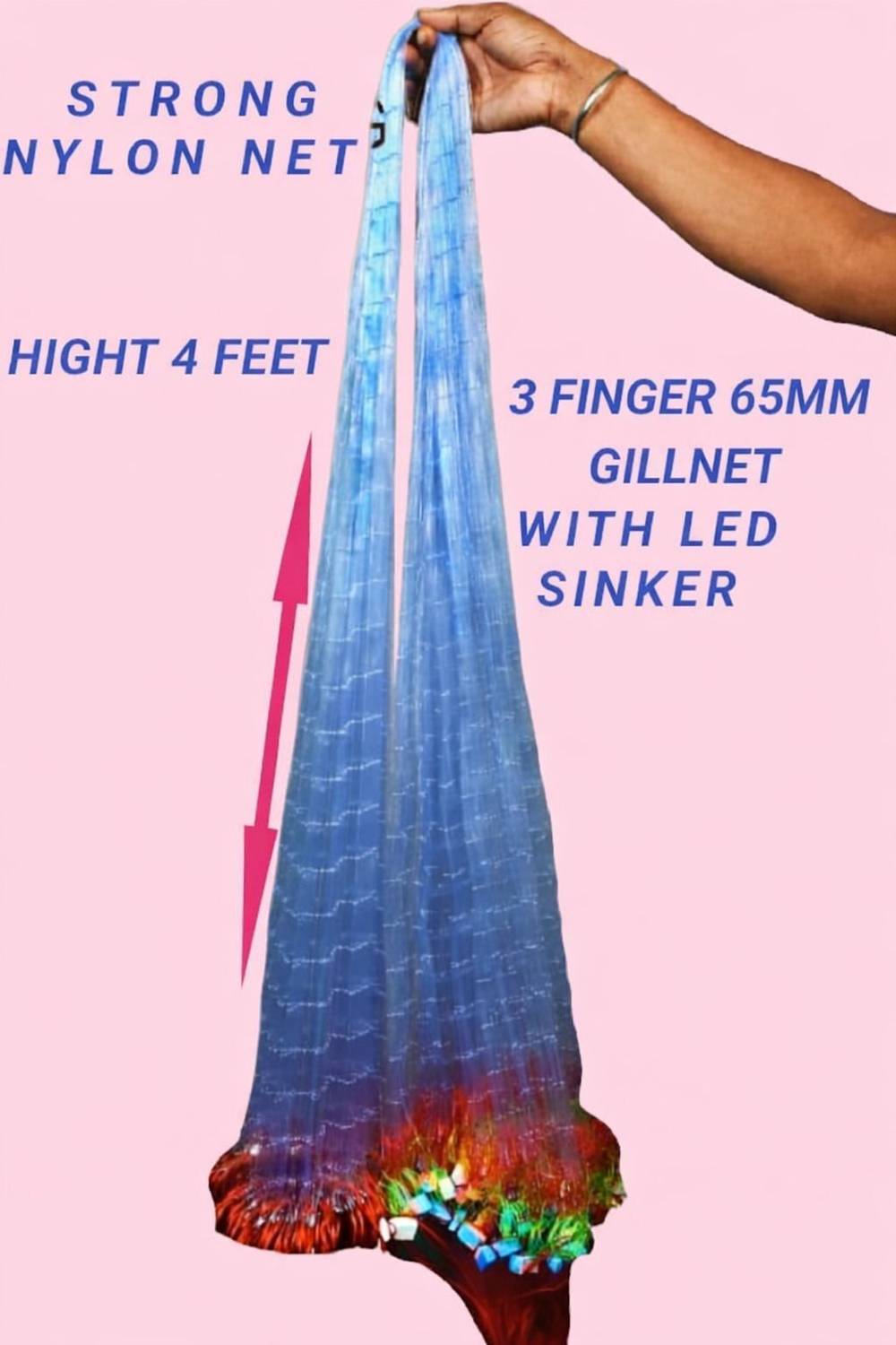 AhmedFishNet 3 finger 65mm fishing gillnet Fishing Net
