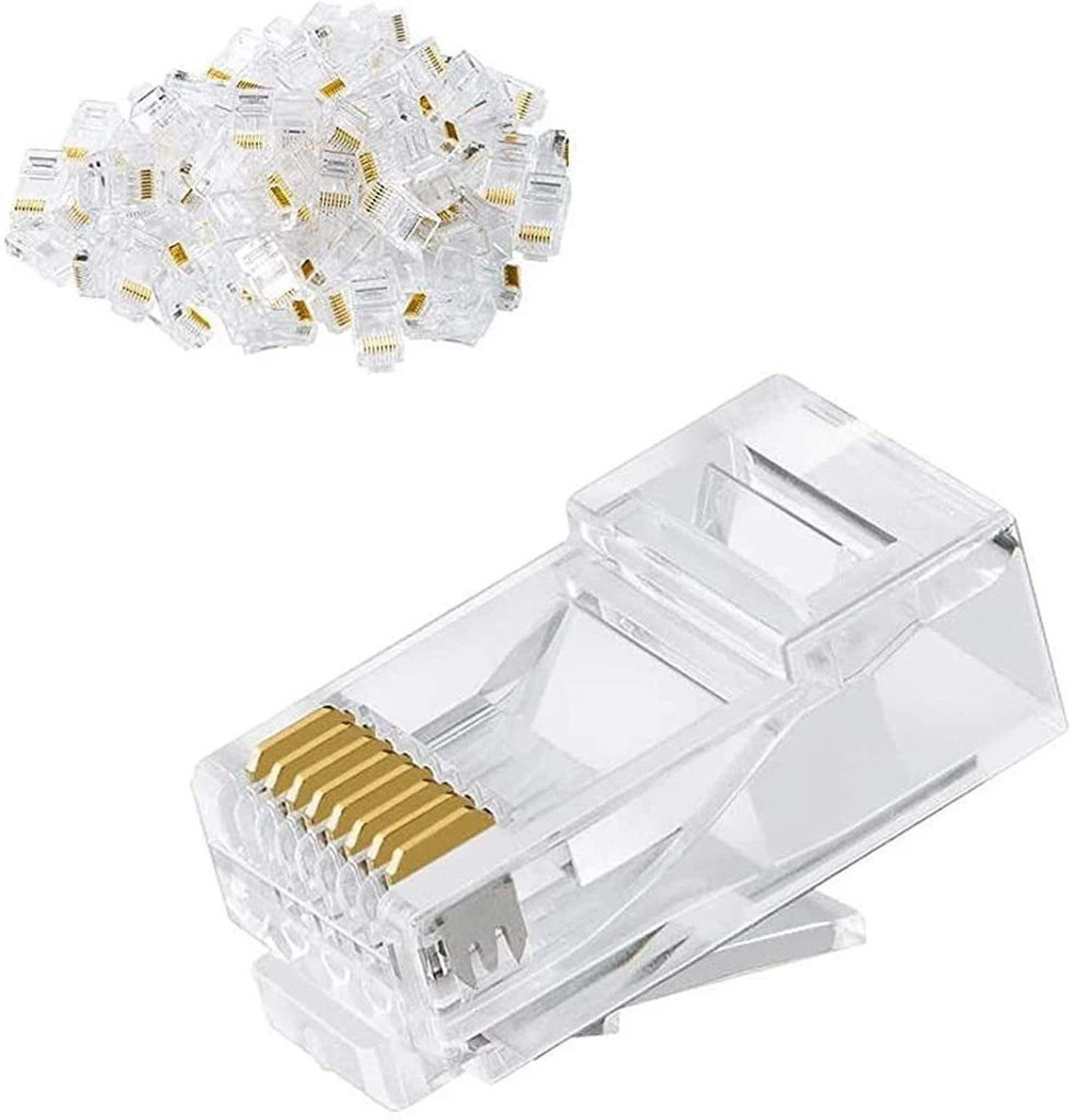 Image of Mak World RJ45 Connector, UTP Network Plug for Cat 6 Cat5e Cable (100 Pcs) Network Interface Card