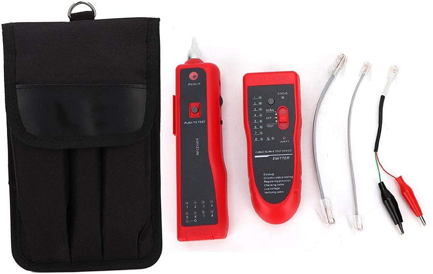Image of VRISH Network Cable Wire Tracker RJ11RJ45Cat5Cat5ECat6 Toner Detector Line Finder(RED) Network Cable Wire Tracker RJ11RJ45Cat5Cat5ECat6 Toner Detector Line Finder(RED) Tower Server