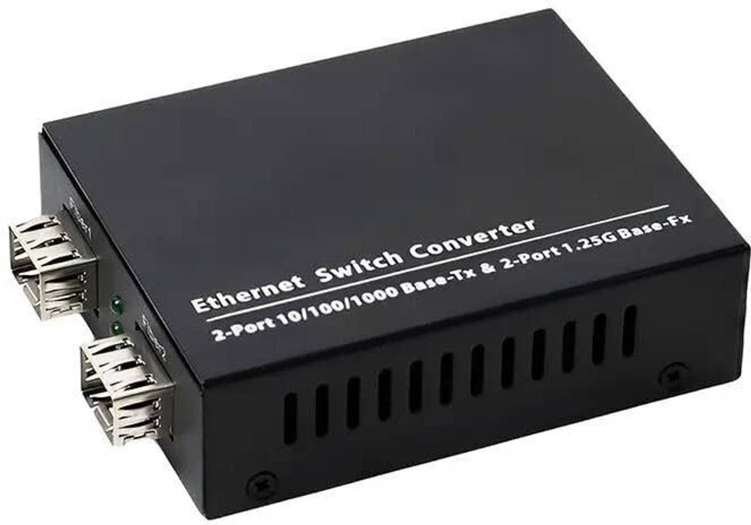 HANUTECH Dual Mode Gigabit 10/100/1000M Fiber Media Converter 2SFP 2RJ45 1 Ports 1000 Mbps Unmanaged Network Switch