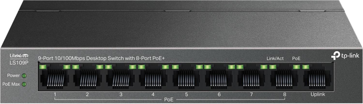 Tiptel sp1009 Gigabits Ethernet PoE Switch 9 Ports POE NEW