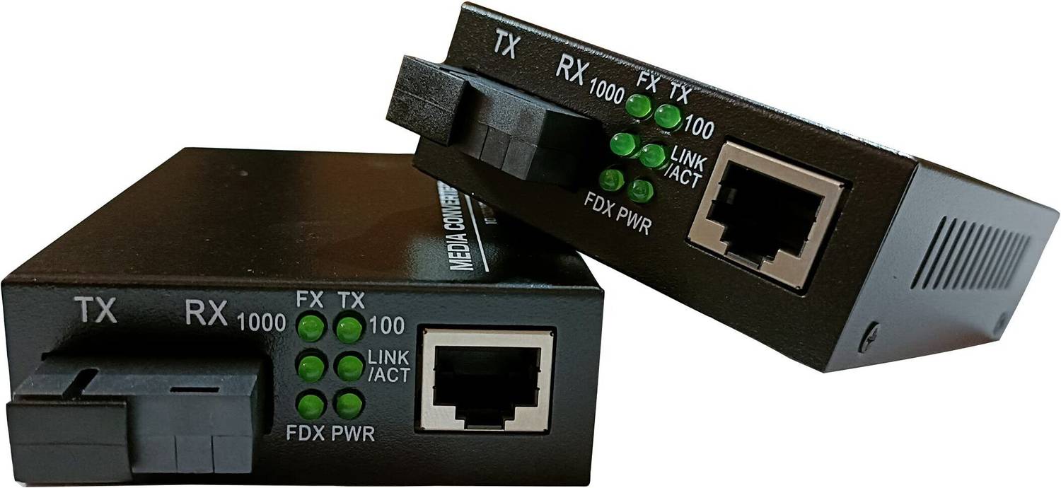HANUTECH Ethernet to Fiber Gigabit Converter Single Mode Fiber 10/100/1000Mbps 1 Ports 1000 Mbps Unmanaged Network Switch