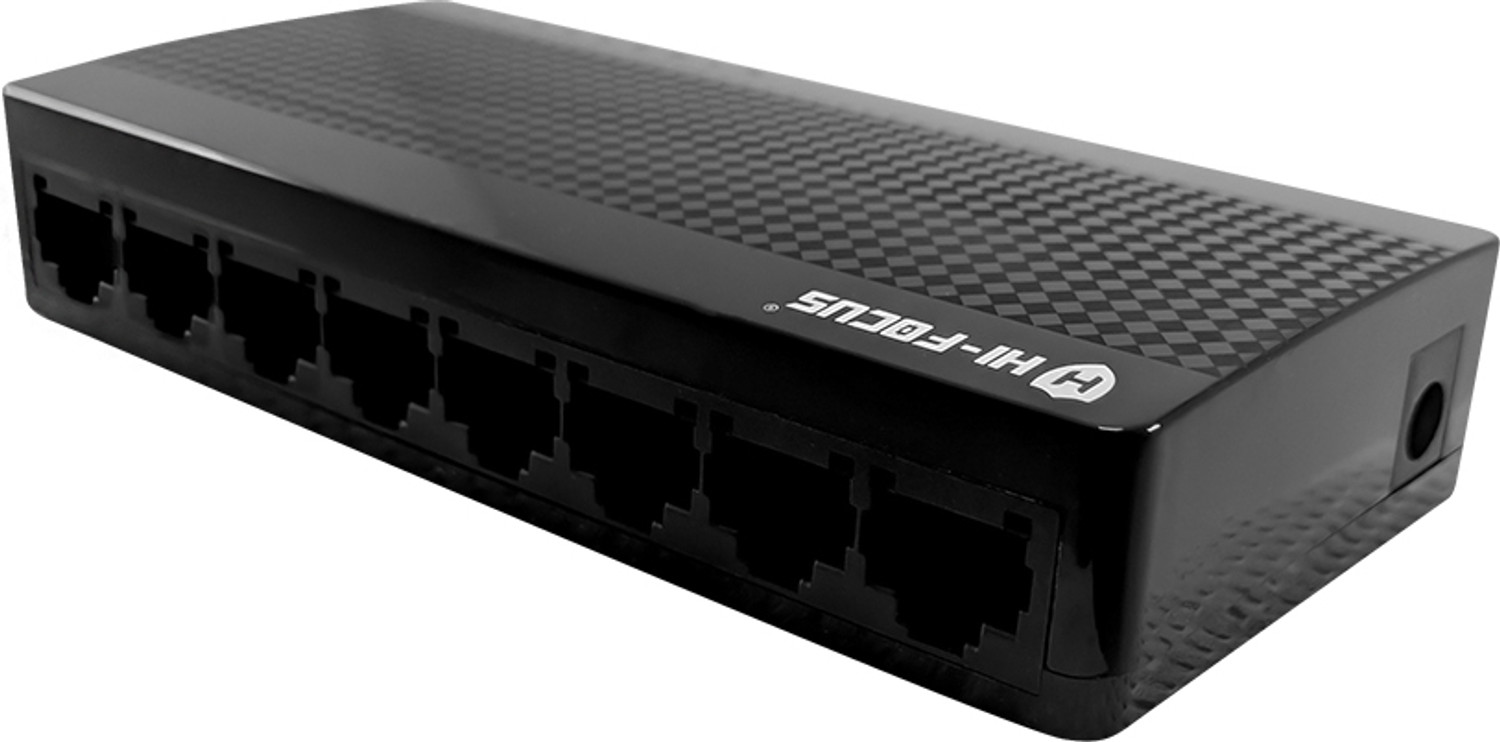 Image of HI-FOCUS 8 Port Ethernet Switch / 10 /100Mbps Desktop Switch / Ethernet Switch for Industry 8 Ports 100 Mbps Unmanaged Network Switch