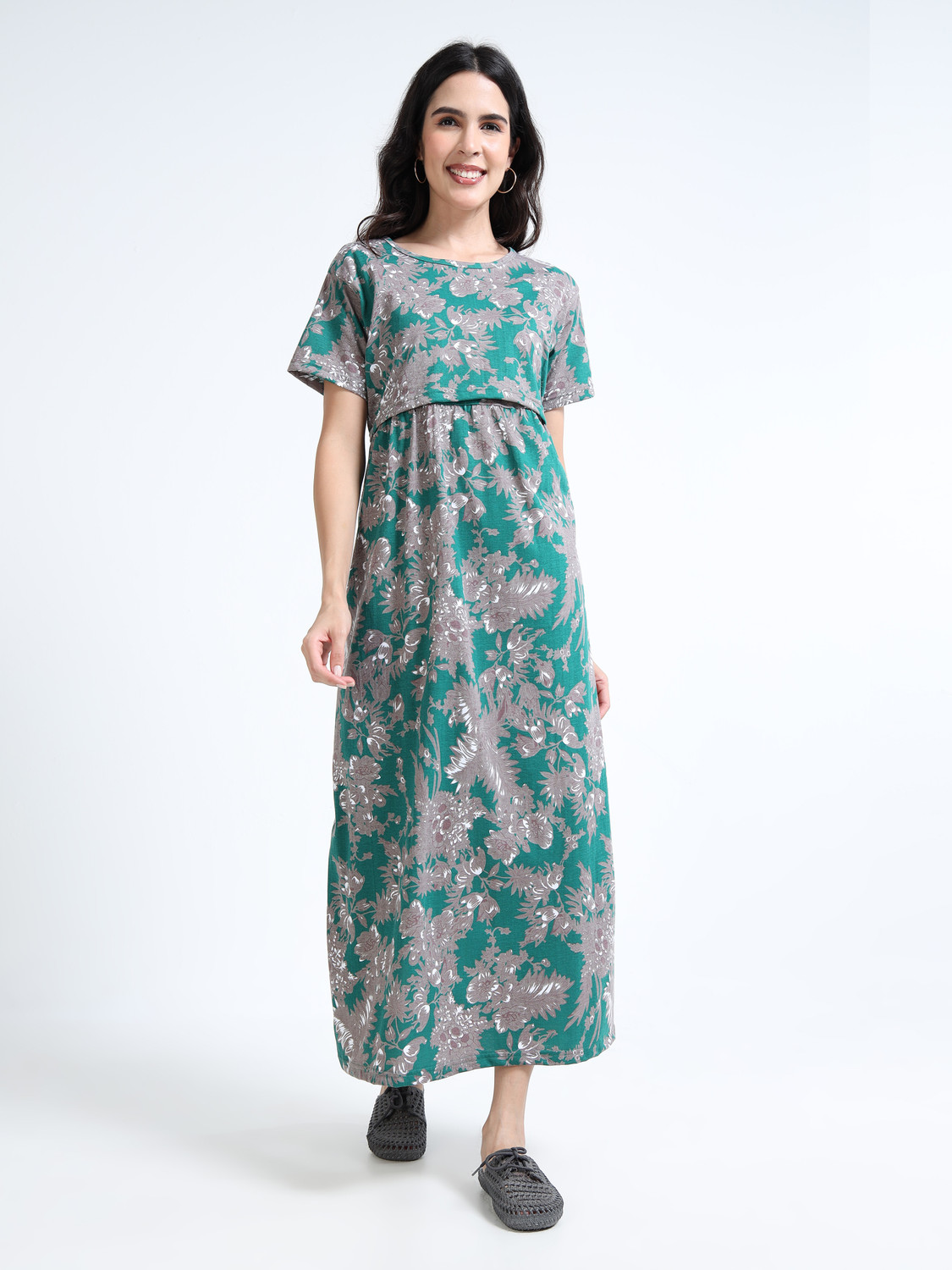 Image of YAZHINI Women Maternity /Nursing Nighty