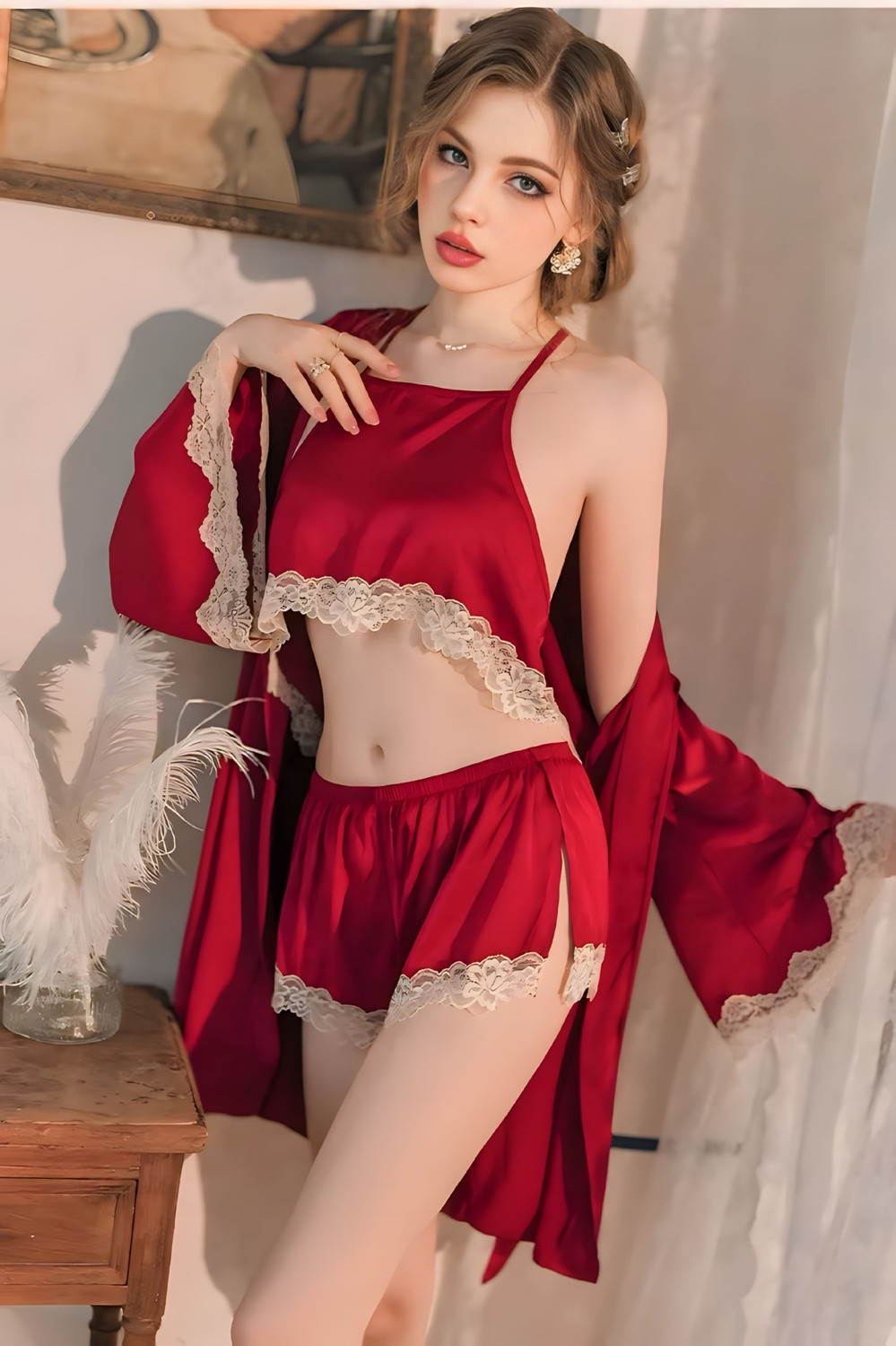 Image of rani industries Women Robe and Lingerie Set