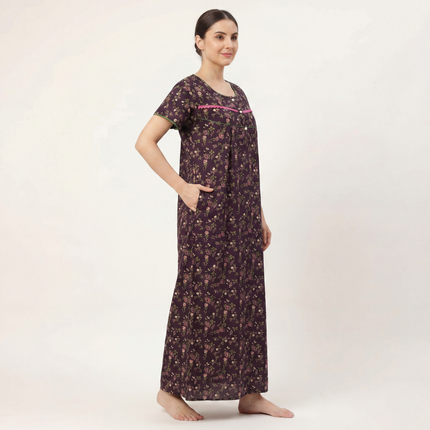 Image of SHLOKE Women Nighty (Purple)