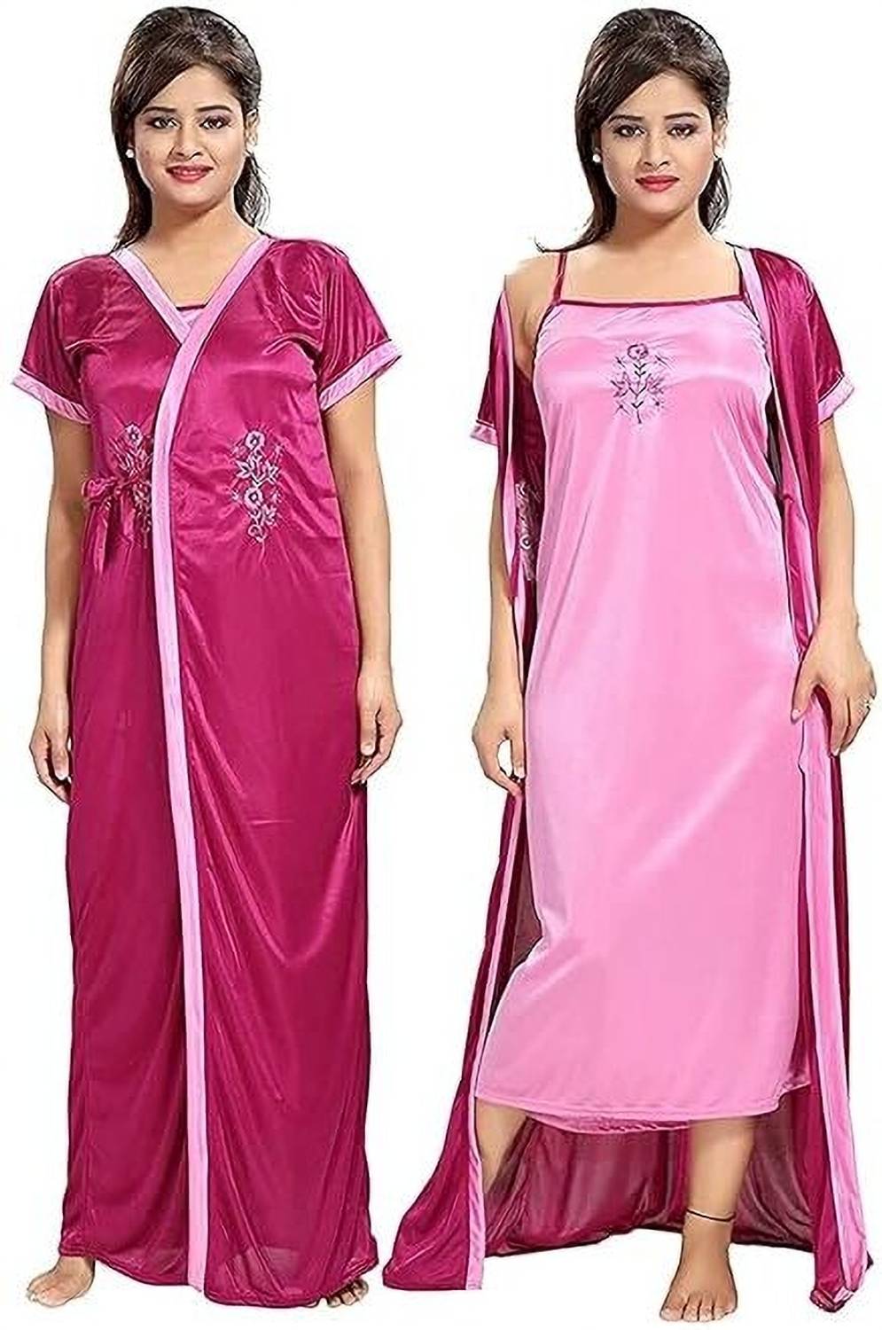 BMP Women Solid Pink Night Suit Set