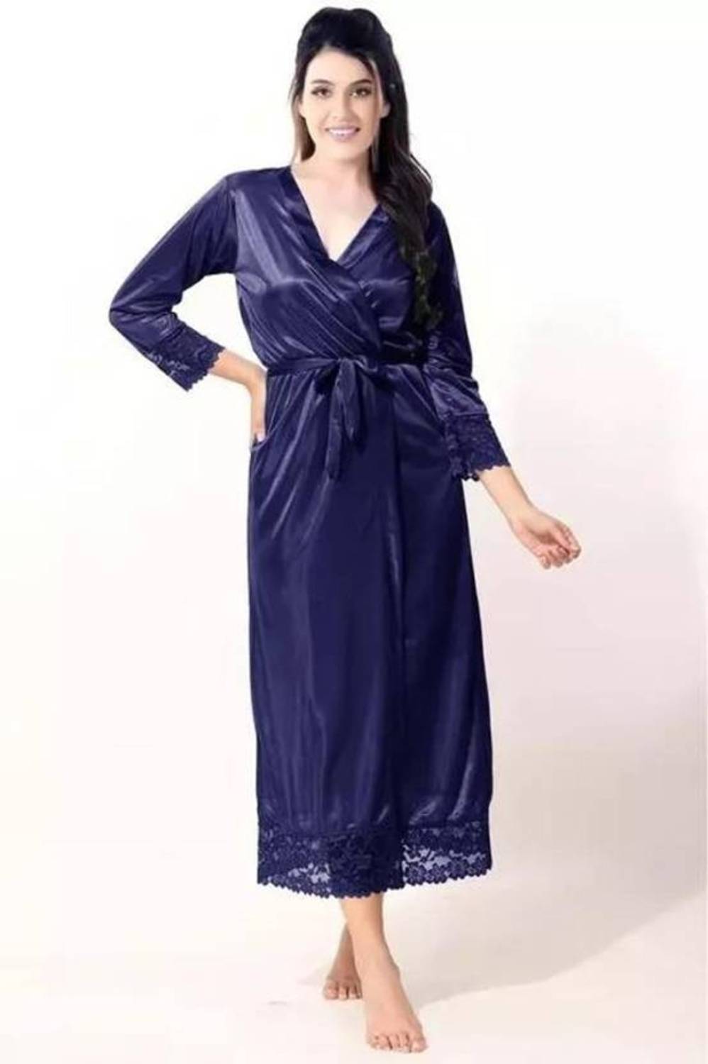 BOMBASED Women Nighty with Robe