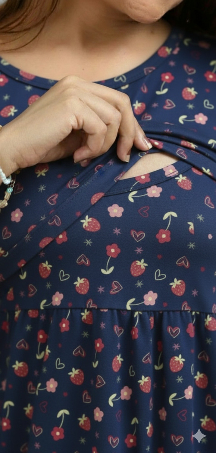 Image of KANNIMAR Women Maternity /Nursing Nighty