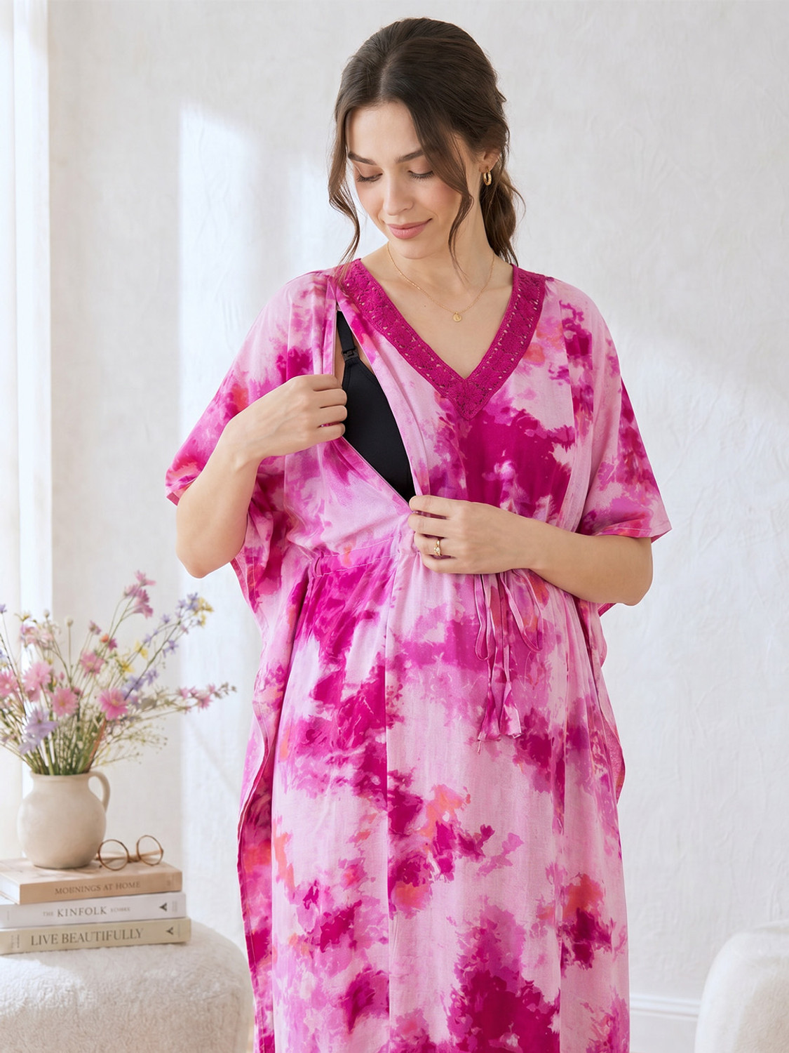 Image of Secret Wish Women Nightdress (Pink)