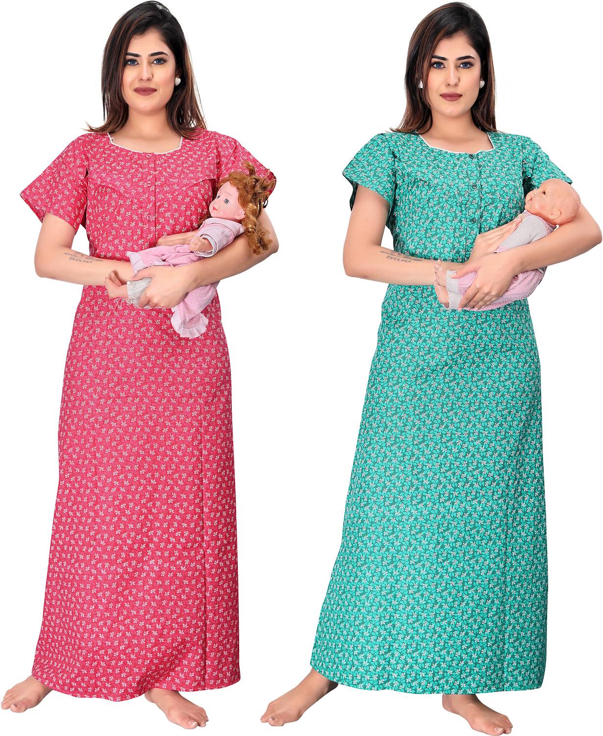 ANKONA Women Maternity/Nursing Nighty