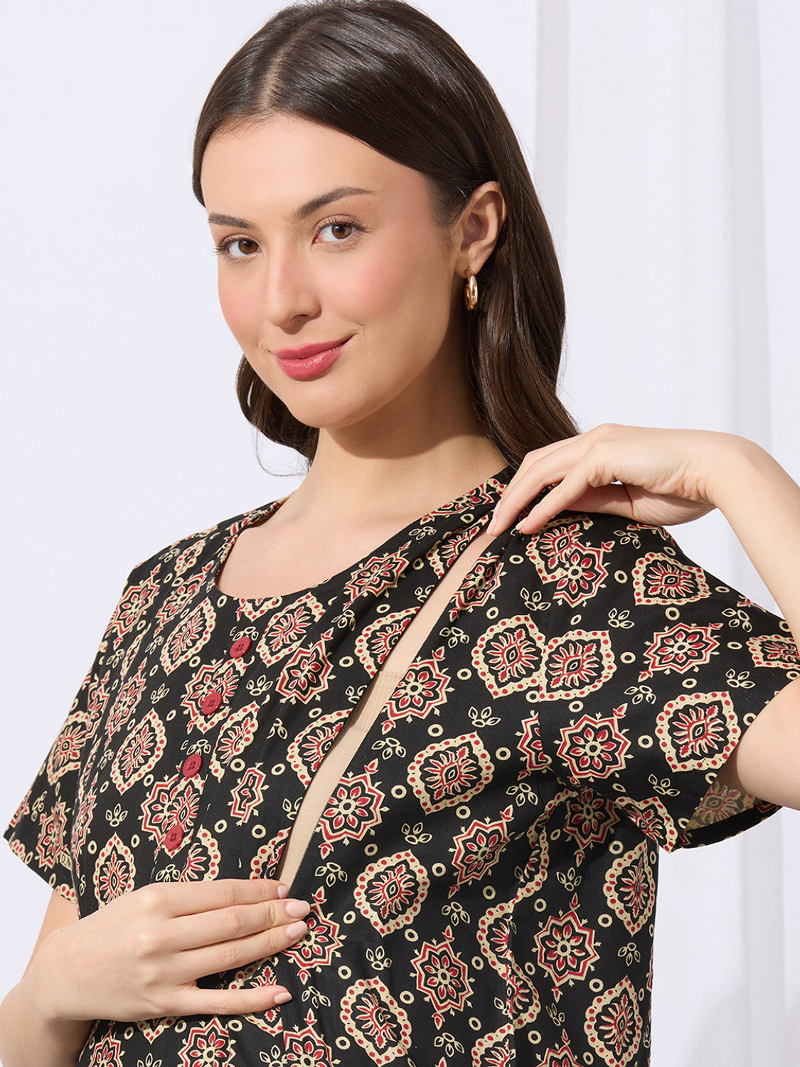 Image of MomToBe Women Maternity /Nursing Nighty