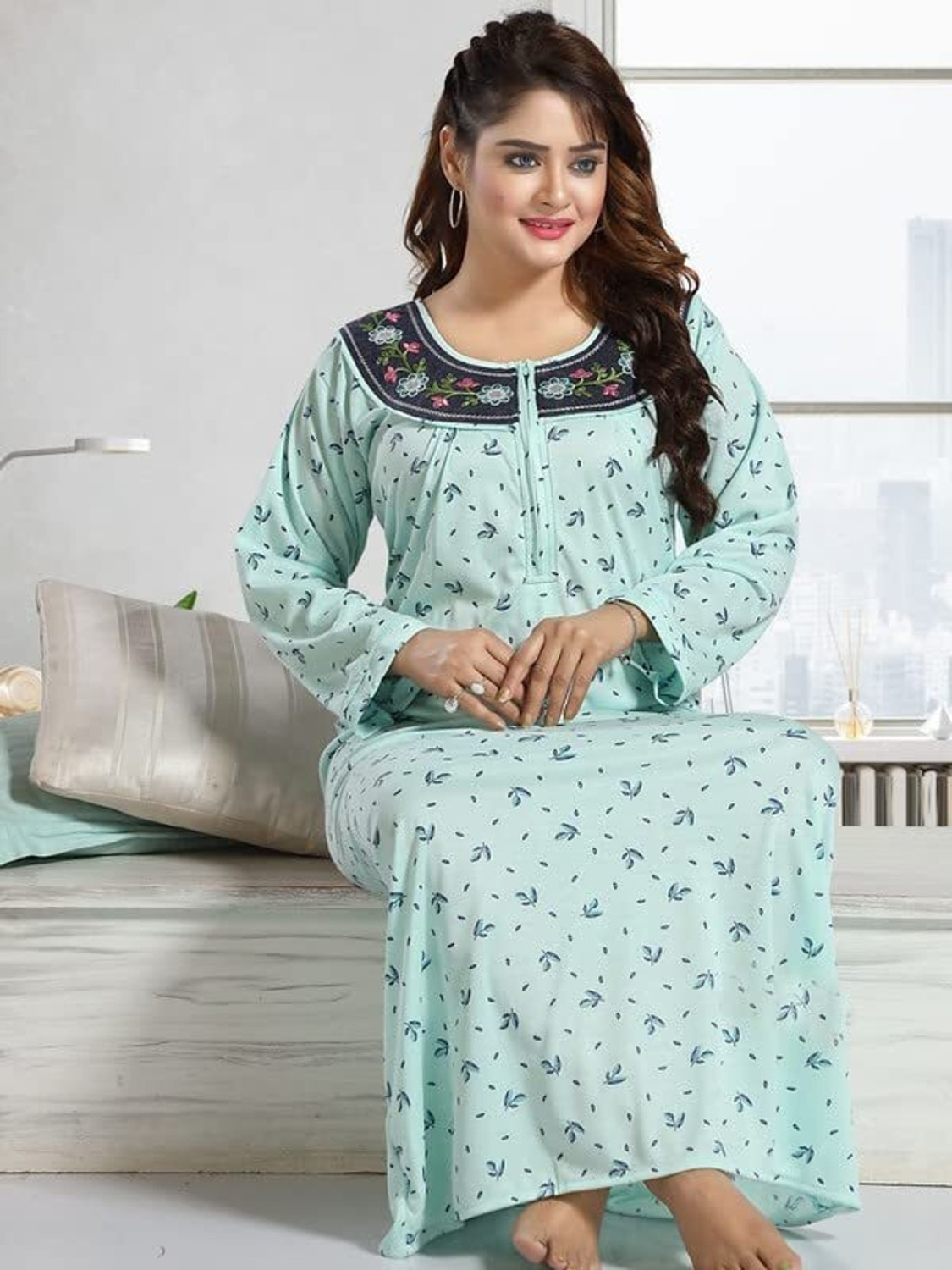 Image of Gutthi Women Maternity /Nursing Nighty