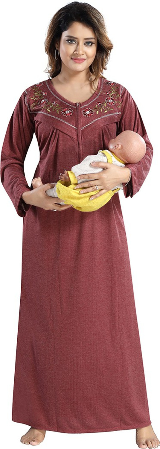 Image of Gutthi Women Maternity /Nursing Nighty