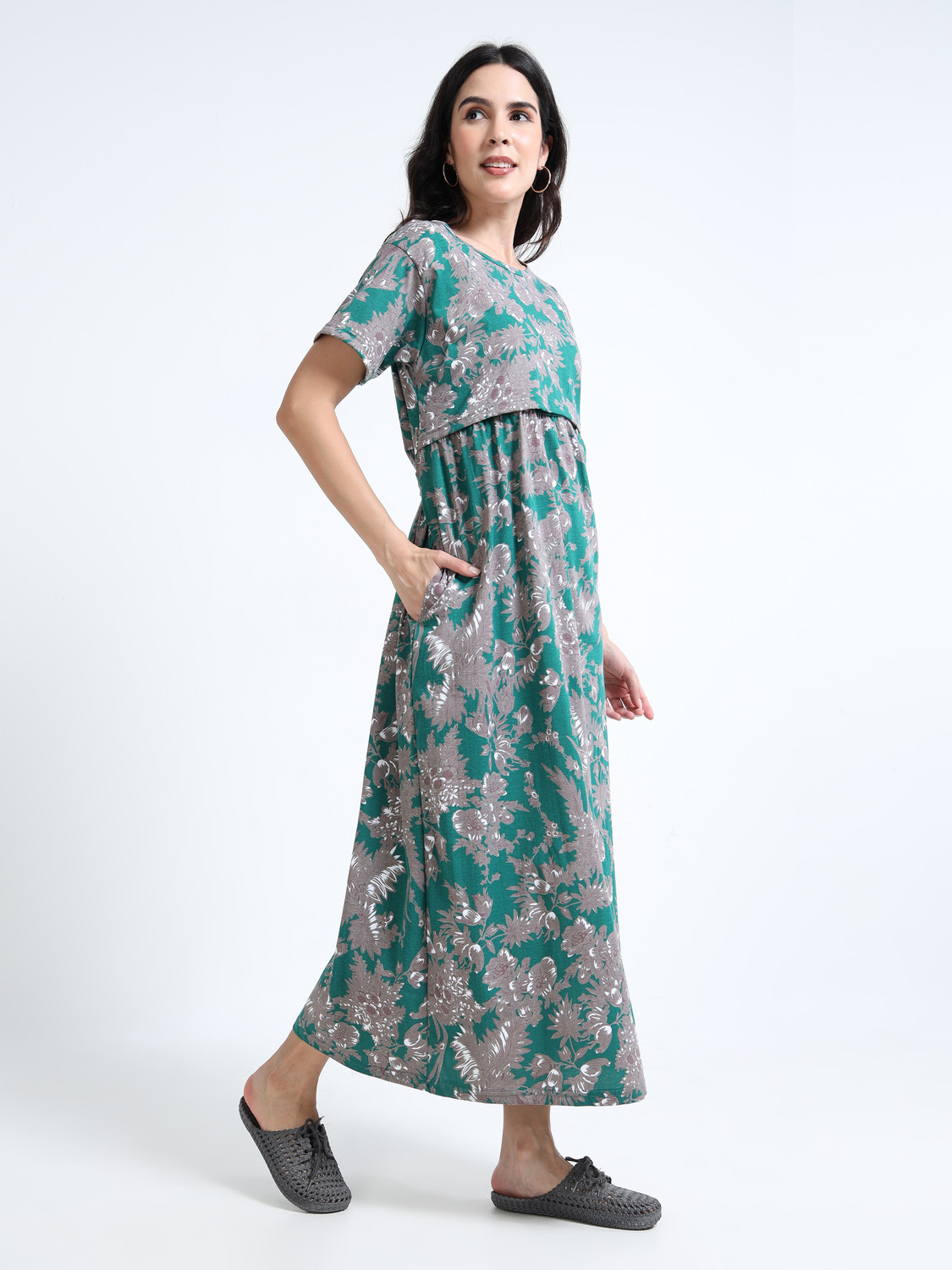 Image of YAZHINI Women Maternity /Nursing Nighty