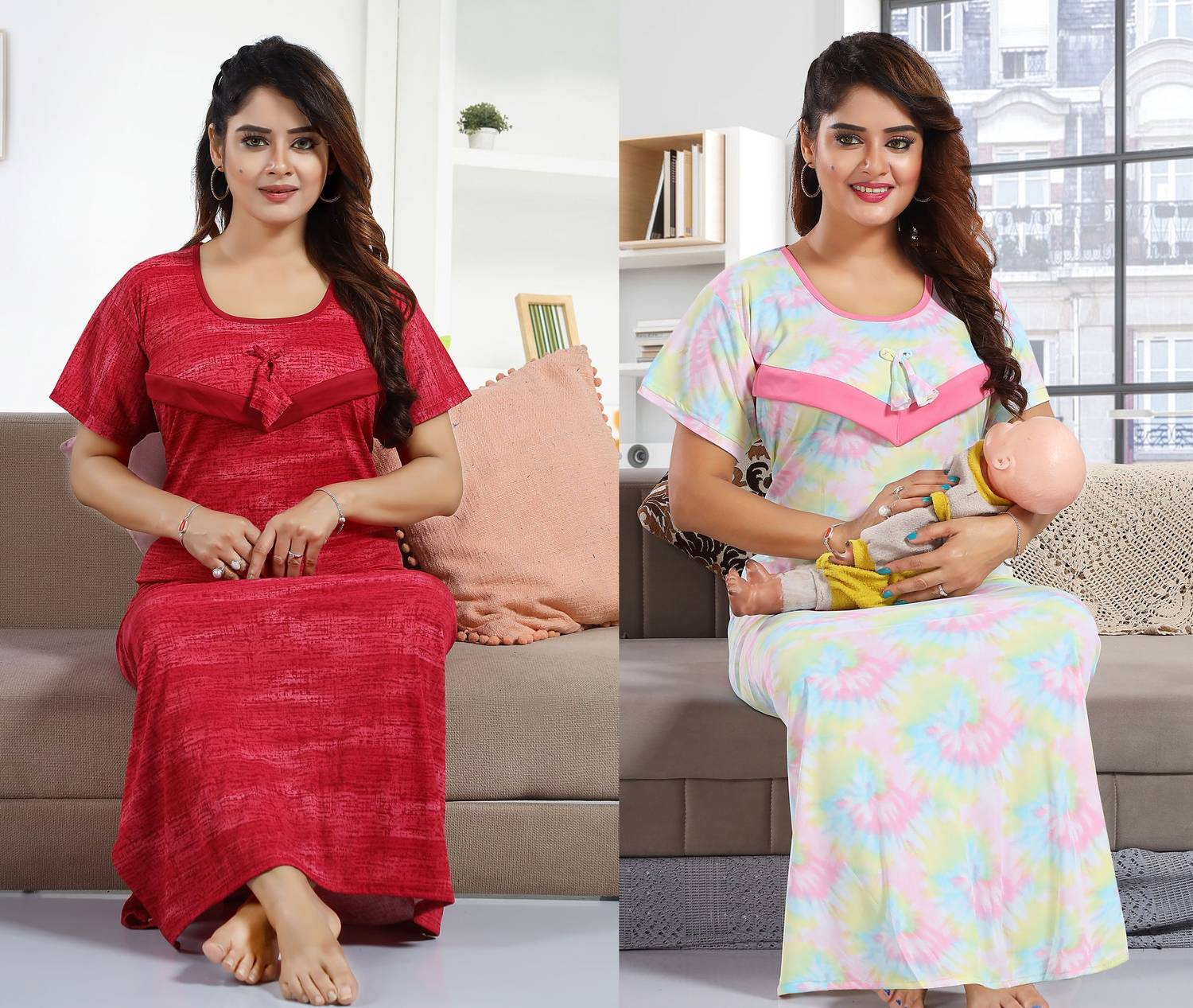SHOPPING STATION Women Maternity/Nursing Nighty