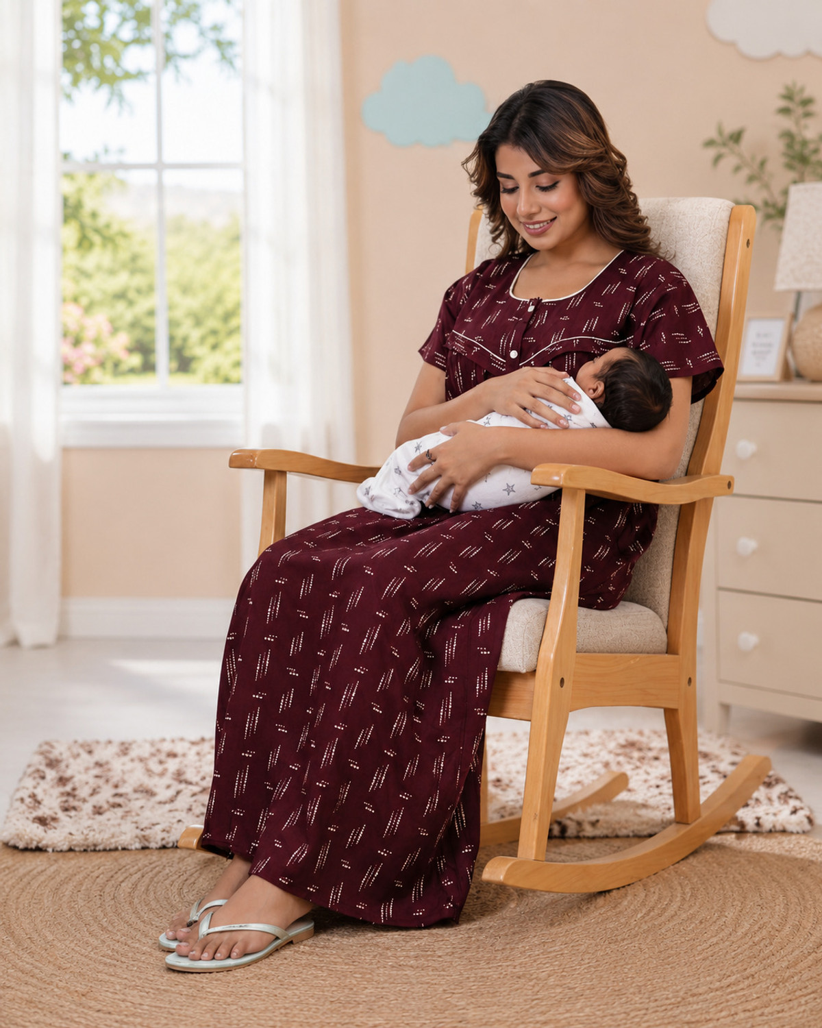 Image of Ramya Trends Women Maternity /Nursing Nighty