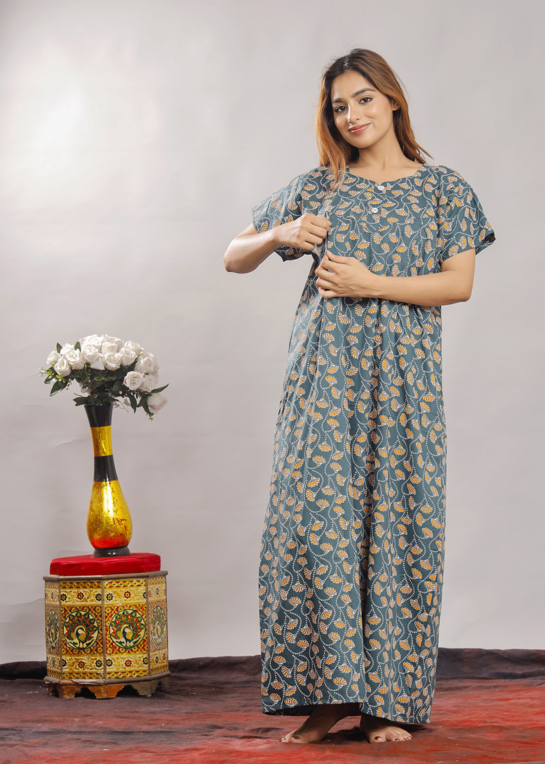 Image of Vardhana Women Maternity /Nursing Nighty