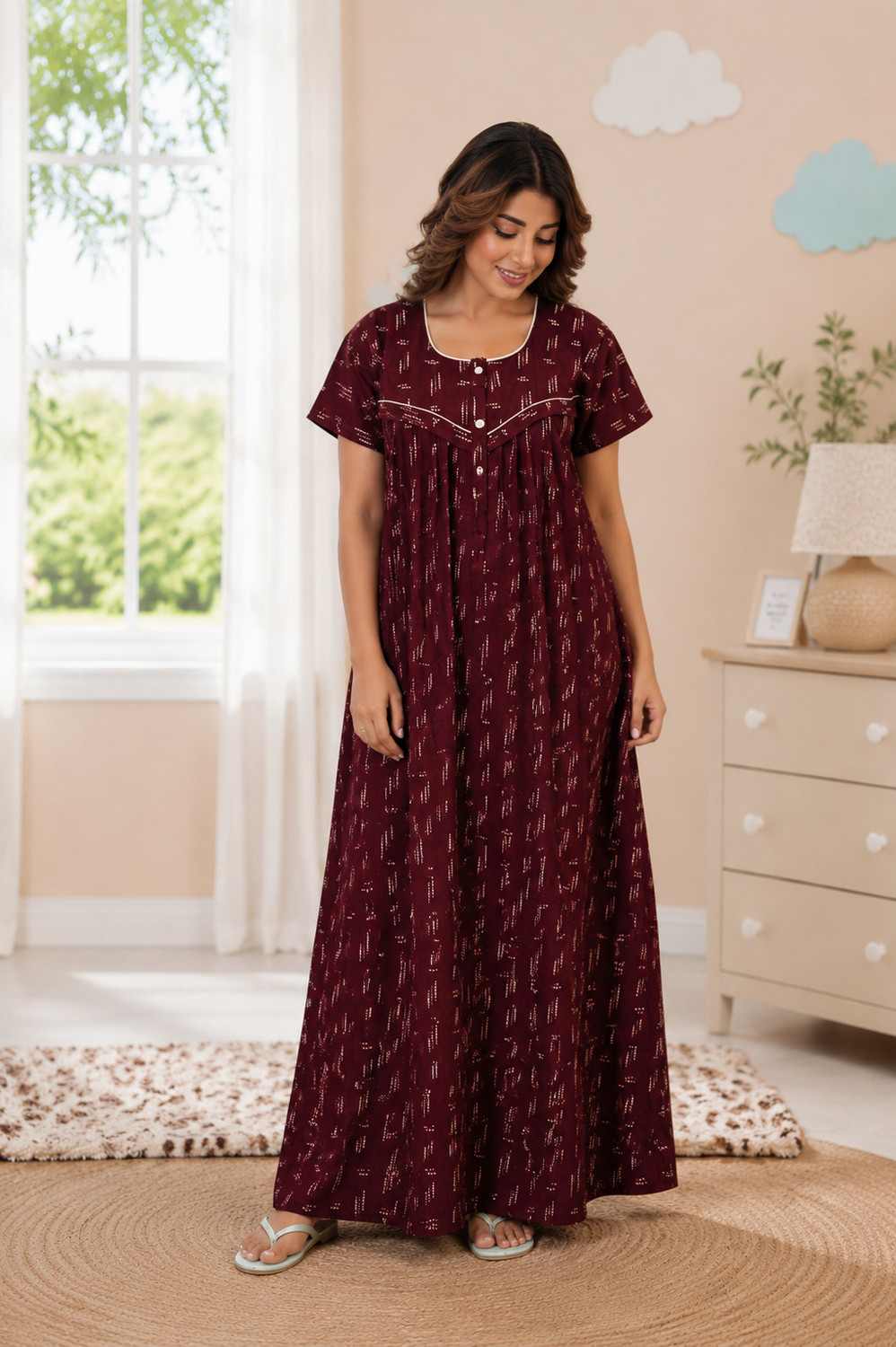 Image of Ramya Trends Women Maternity /Nursing Nighty
