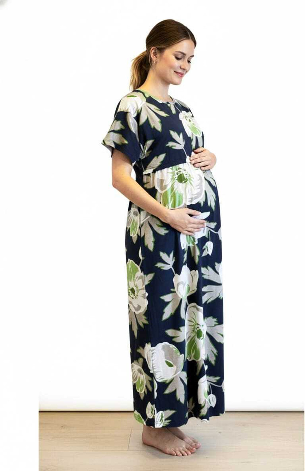 Image of BhuwanaTex Women Maternity /Nursing Nighty