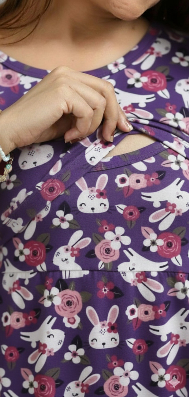 Image of KANNIMAR Women Maternity /Nursing Nighty