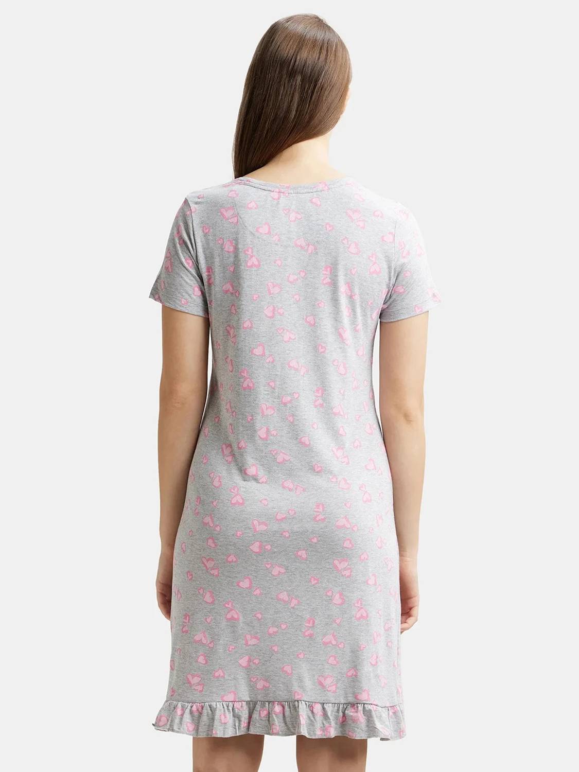 chinese dress ladies Jockey Women's Half Sleeve Printed Sleep Dress- RX25  Snow White