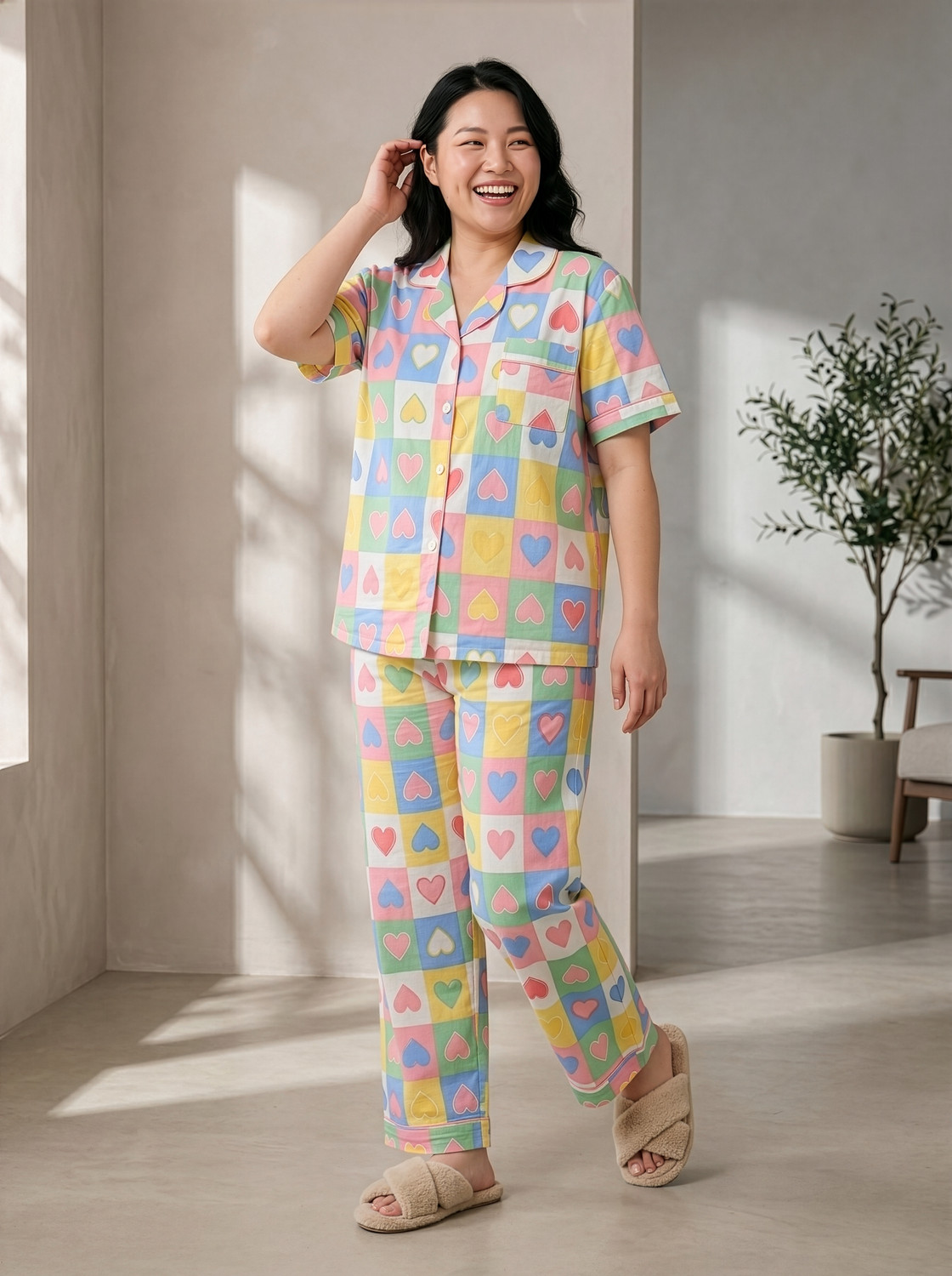 Image of Lugo Women Printed Multicolor Night Suit Set