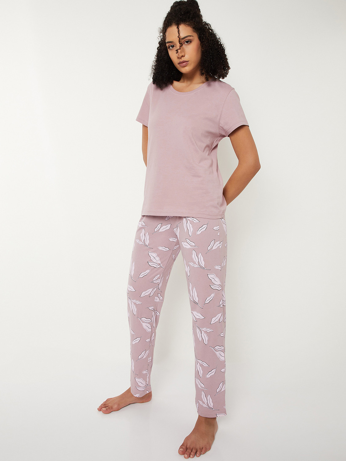 Image of MAX Women Printed Purple Night Suit Set