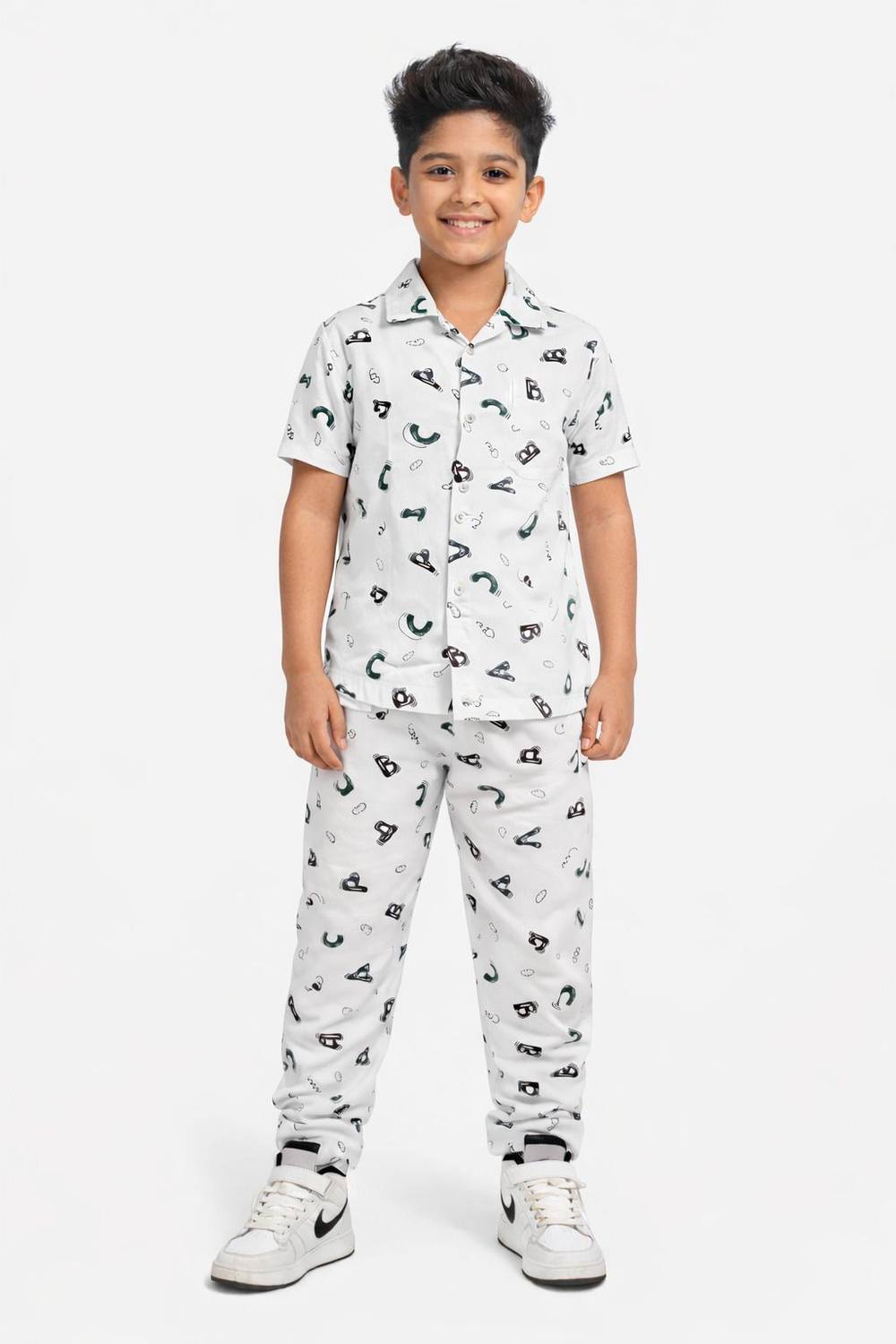 3BROS Boys Printed Multicolor Night Suit Set