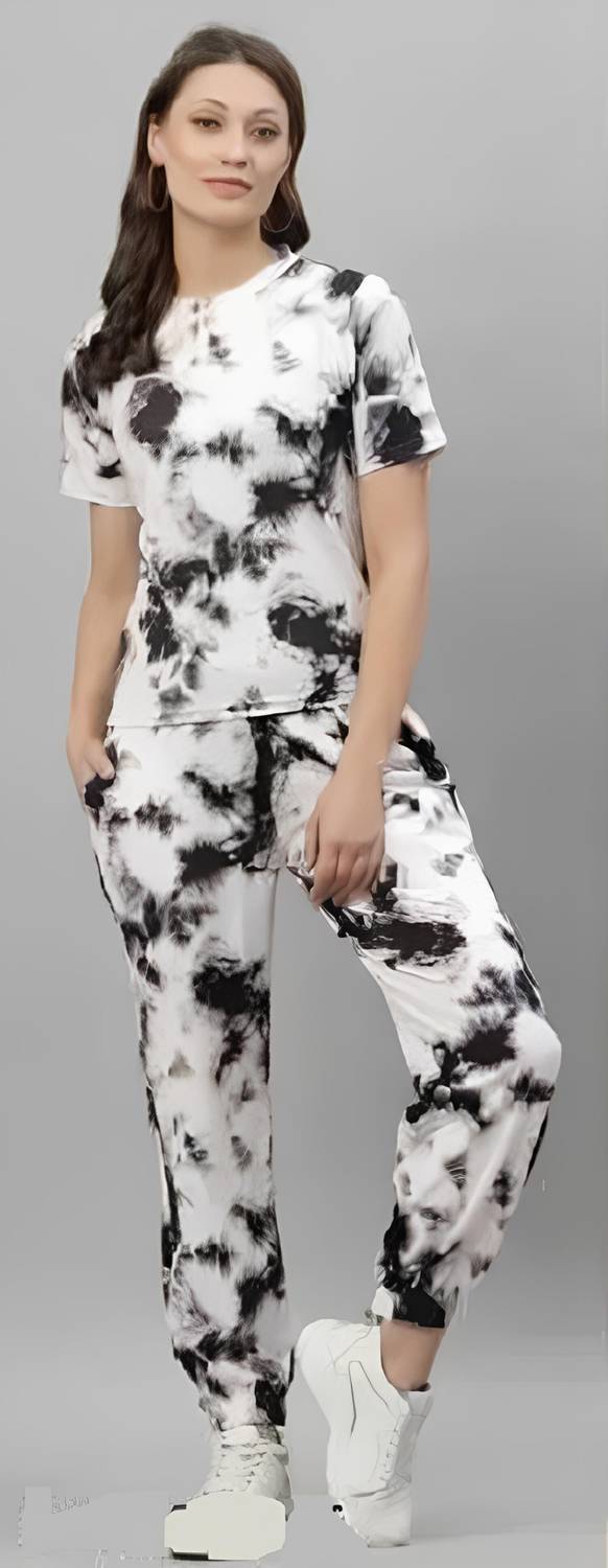ATXP Women Printed Black Night Suit Set