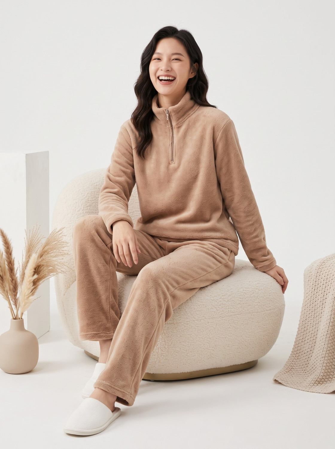 Image of Lugo Women Solid Brown Night Suit Set