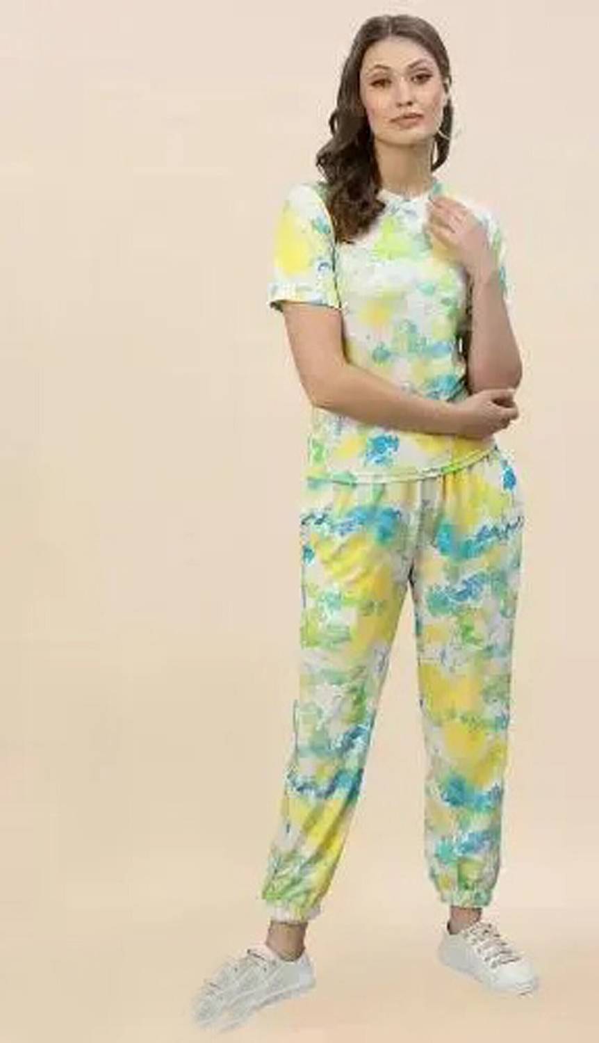 ATXP Women Printed Green Night Suit Set