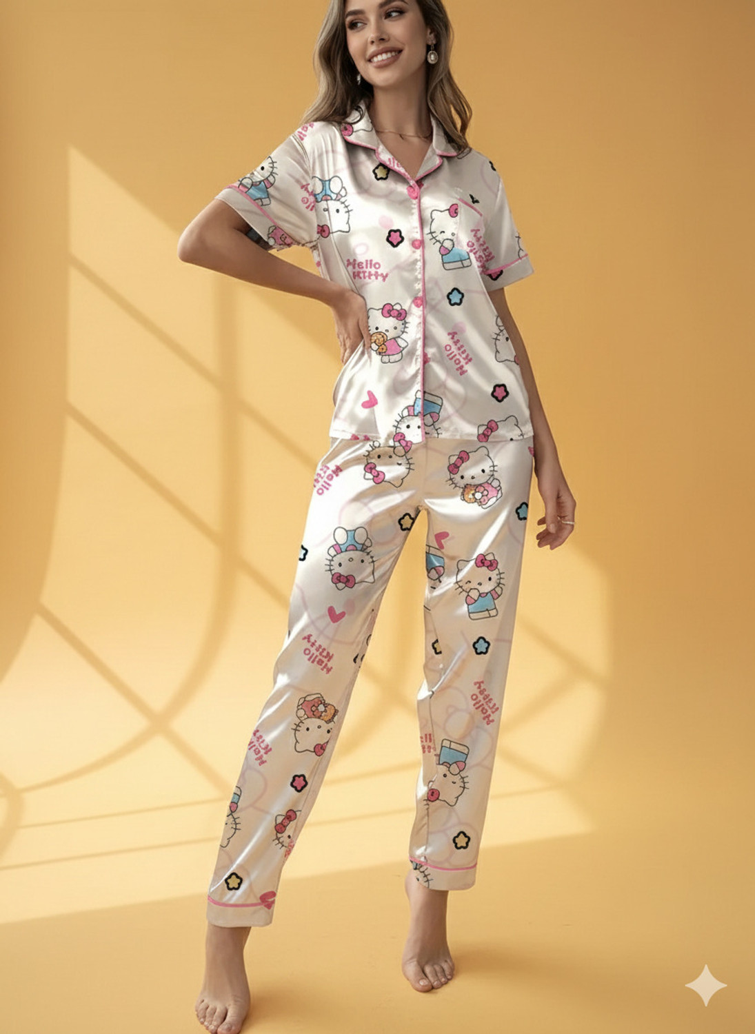Image of RANIBAA Women Night Suit Set Multicolor Printed