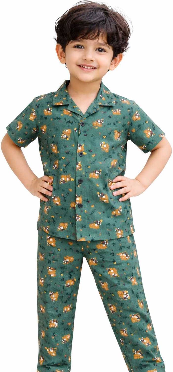 3BROS Boys Printed Multicolor Night Suit Set