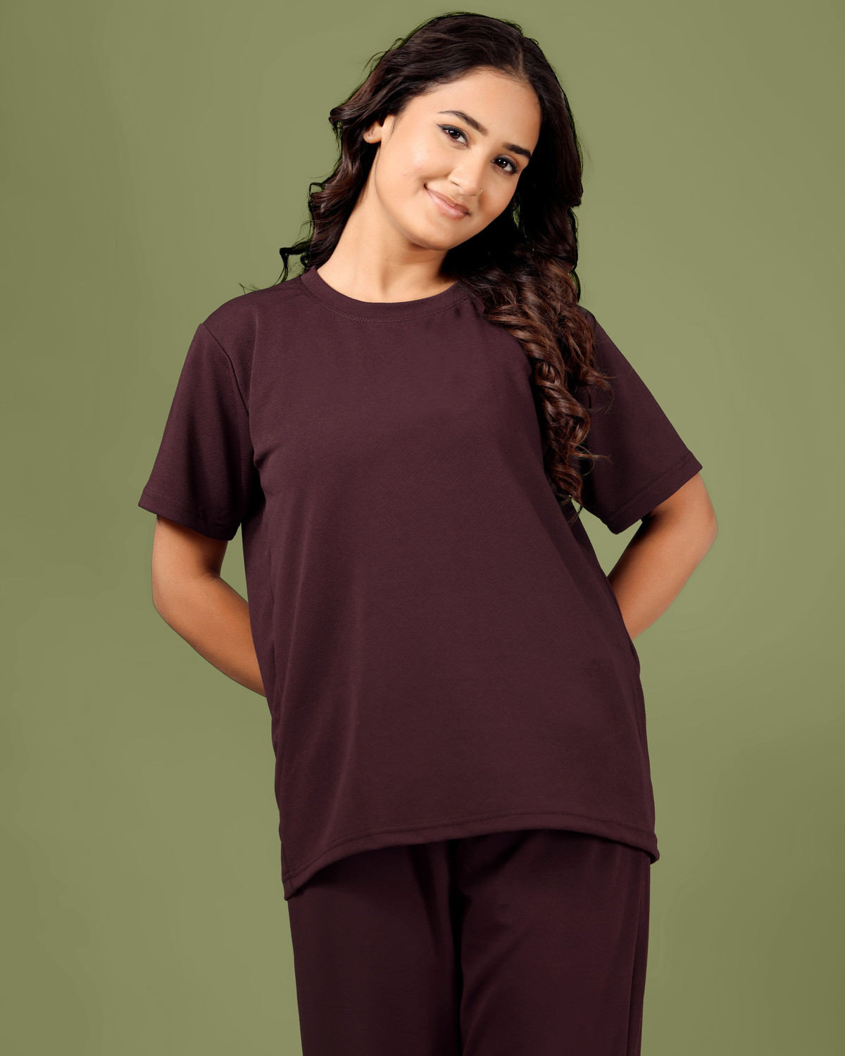 Image of SAKARMAA Women Solid Purple Top & Pyjama Set