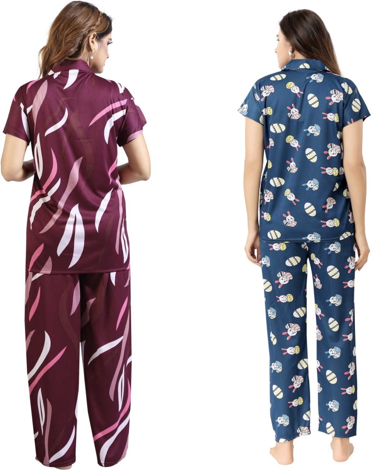 Image of Trade Zone Women Printed Purple Night Suit Set
