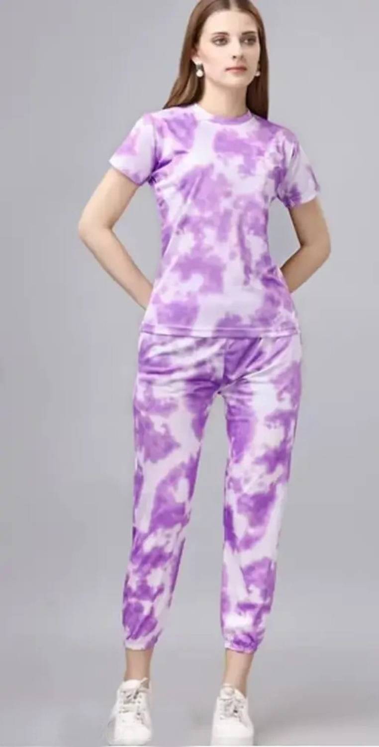 ATXP Women Printed Purple Night Suit Set