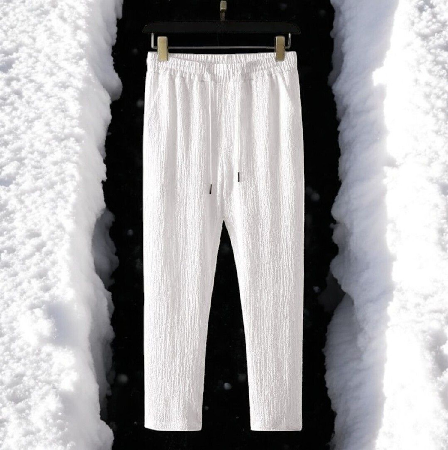 Image of GC FAB Men Self Design White Night Suit Set