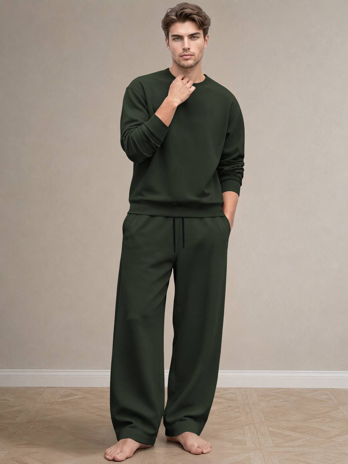 MADBROS Men Dark Green Top & Pyjama Set - Image 1