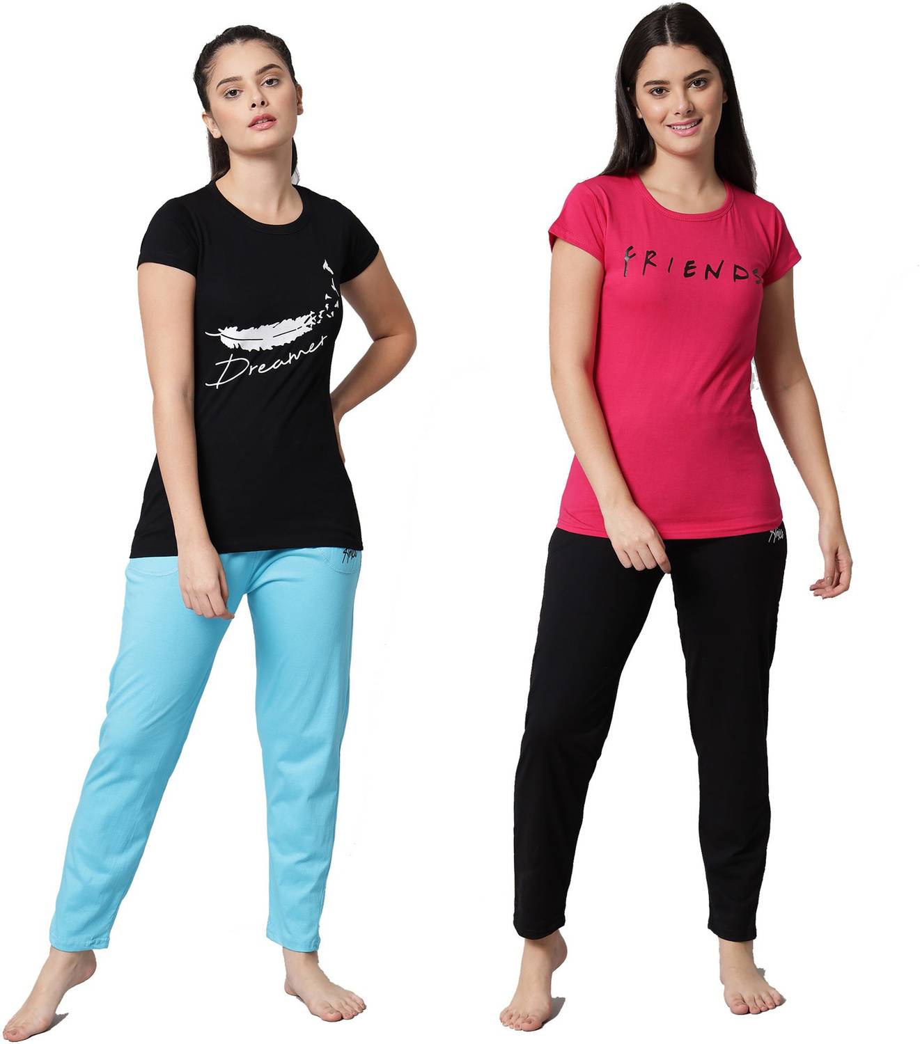 ANIXA Women Printed Multicolor Top & Pyjama Set