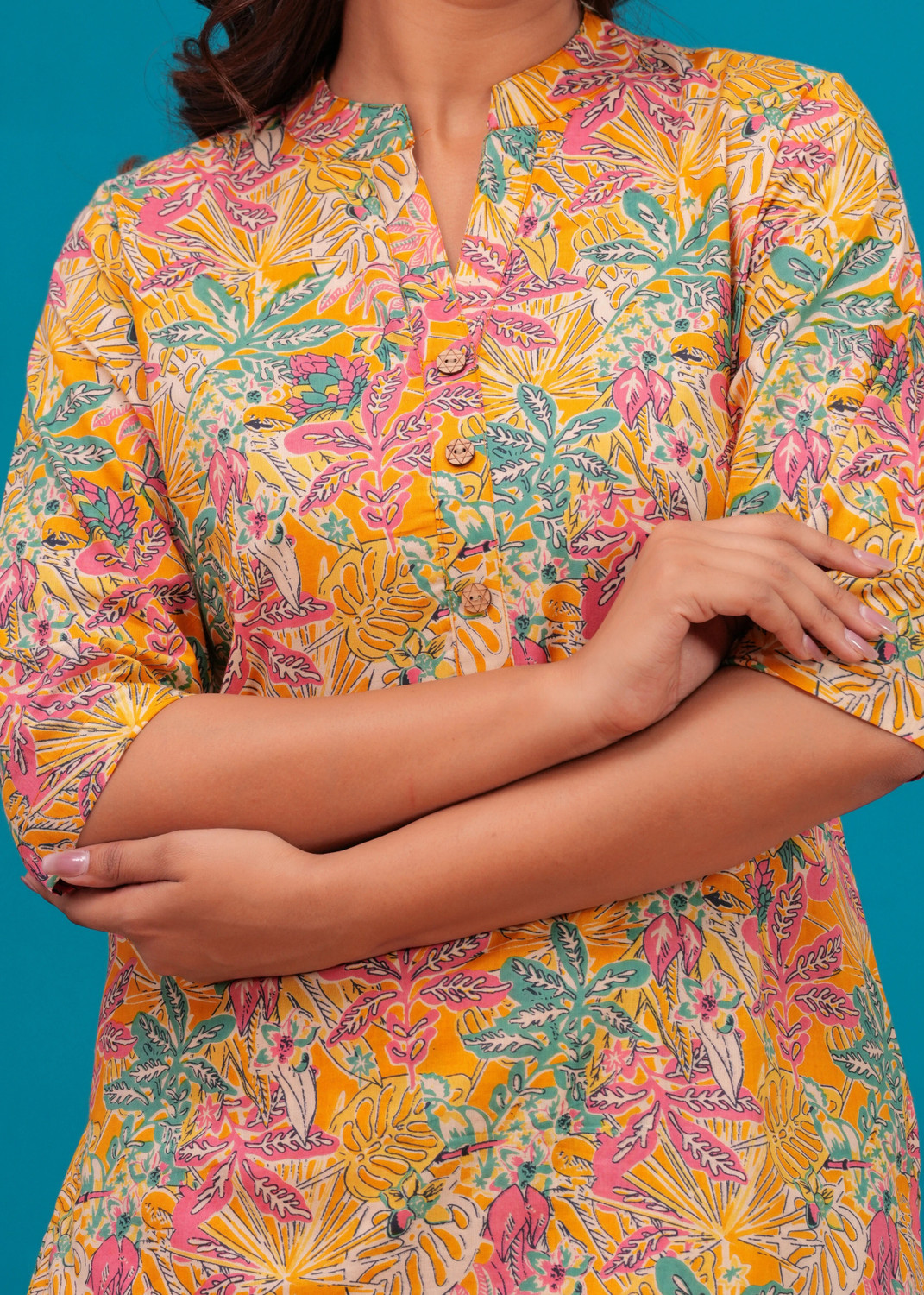Image of FASHION CLOUD Women Floral Print Multicolor Top & Pyjama Set