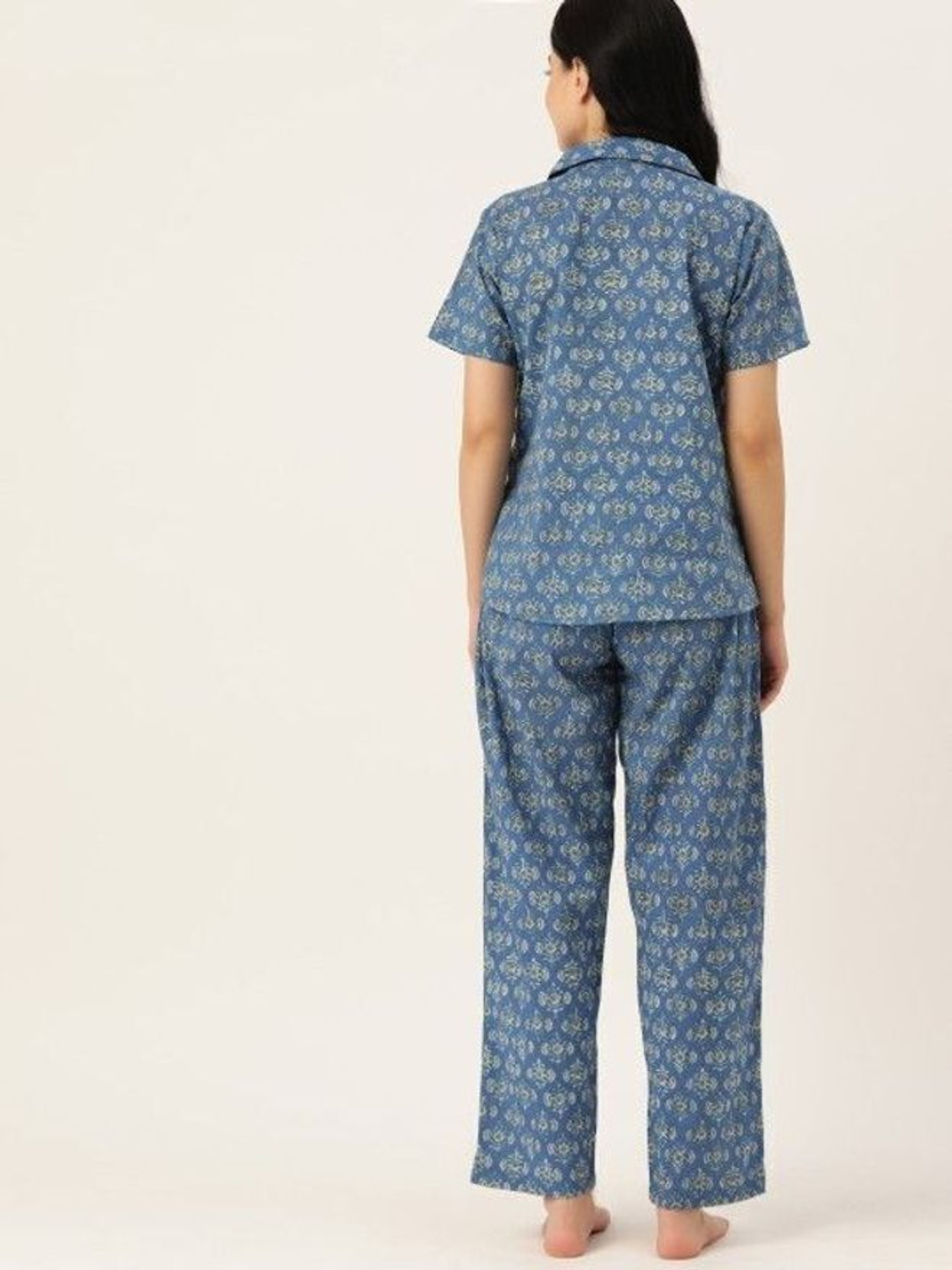 Image of BrownEra Women Night Suit Set Multicolor Printed