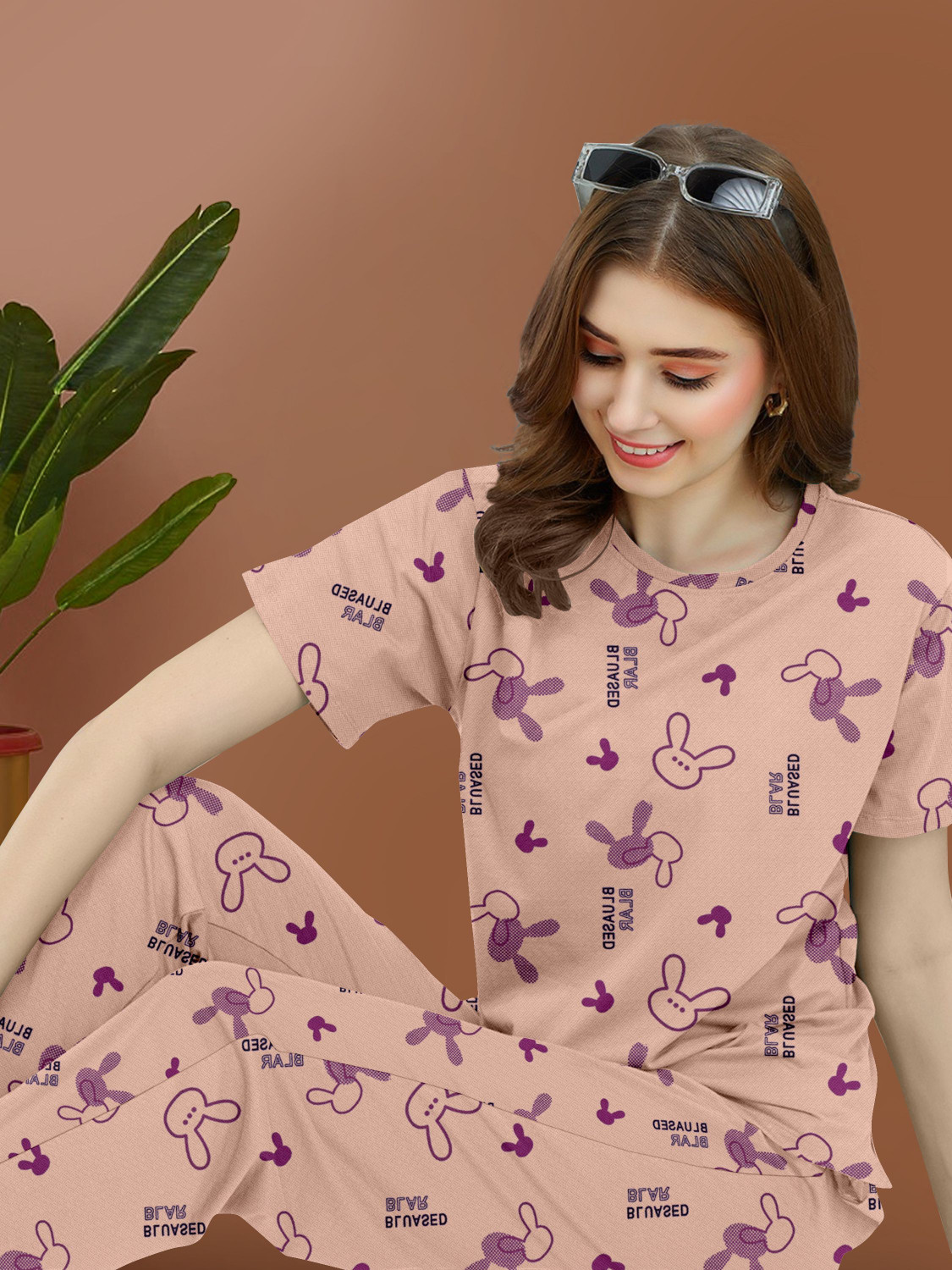 Image of BelleBird Women Printed Multicolor Top & Pyjama Set