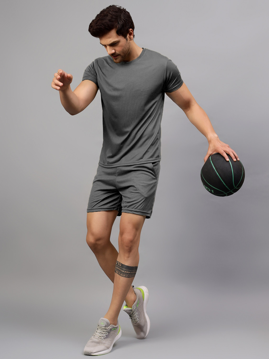 Image of UDI n ADI Solid Men Grey Casual Shorts